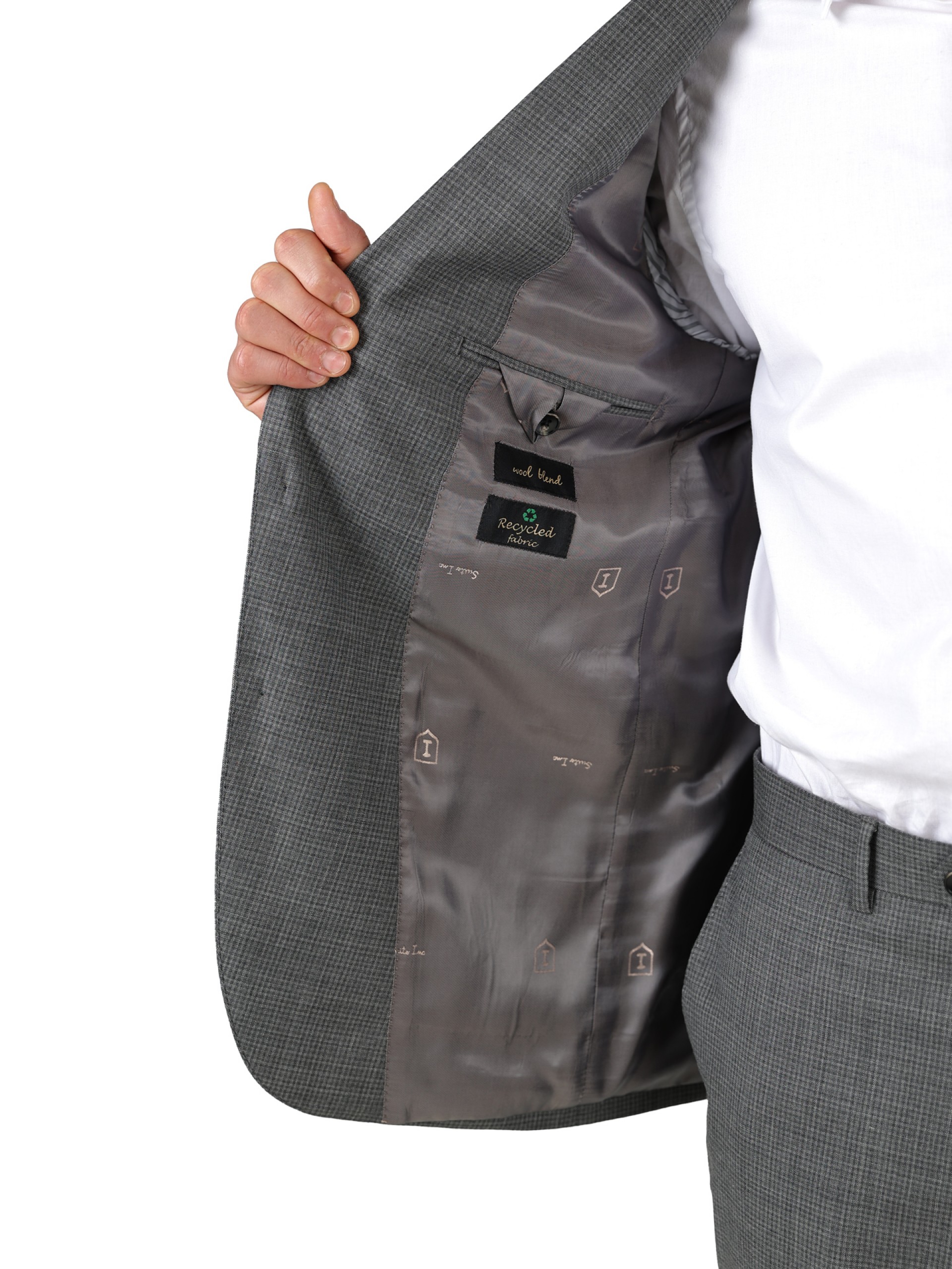 Traje de micro estampado regular fit de lana