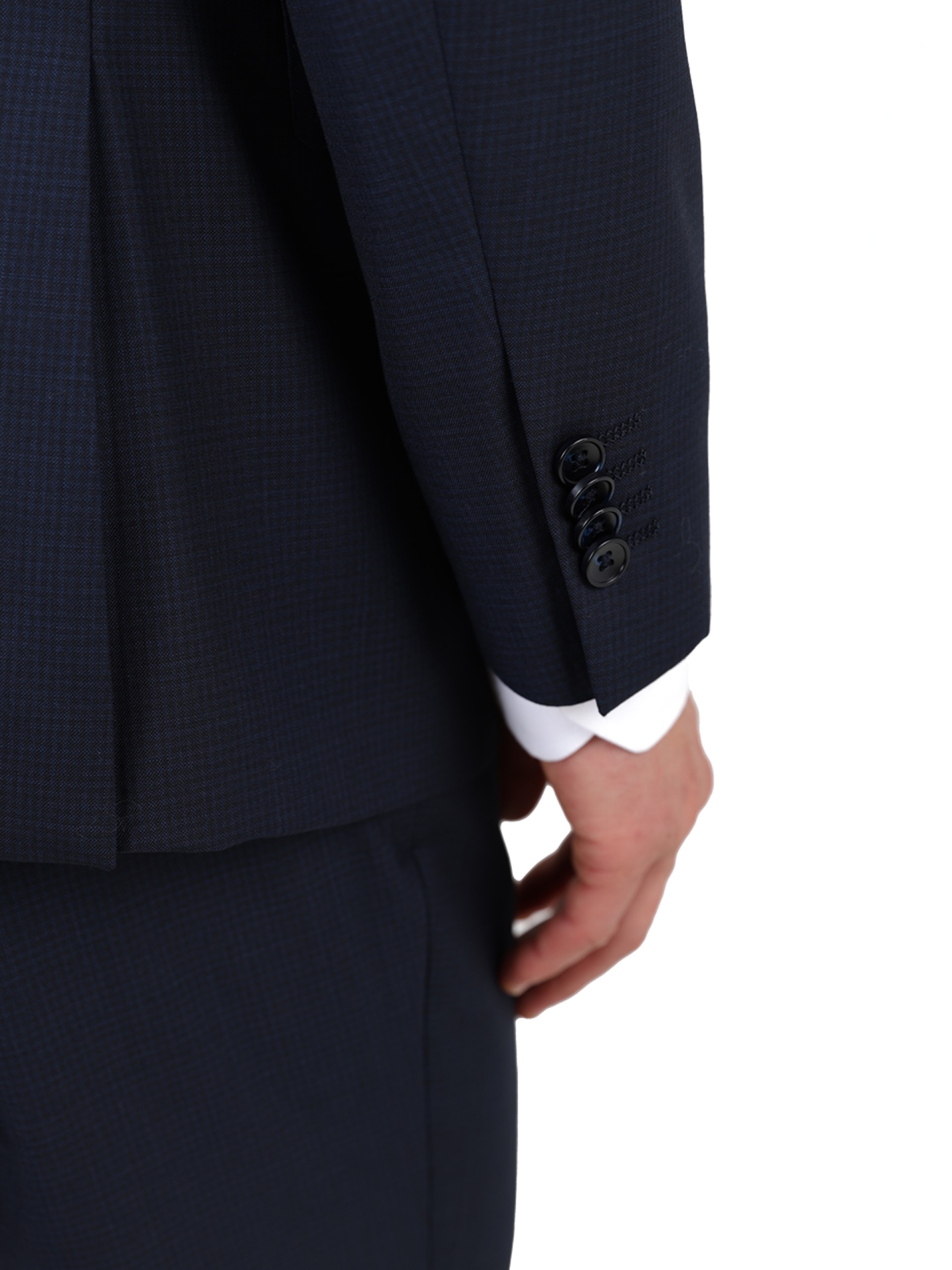 Traje de micro estampado regular fit de lana