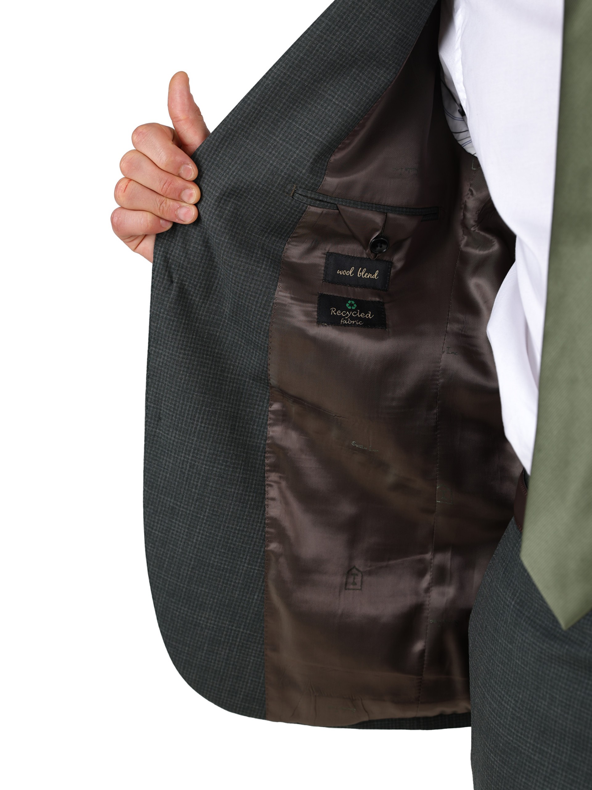 Traje de micro estampado regular fit de lana