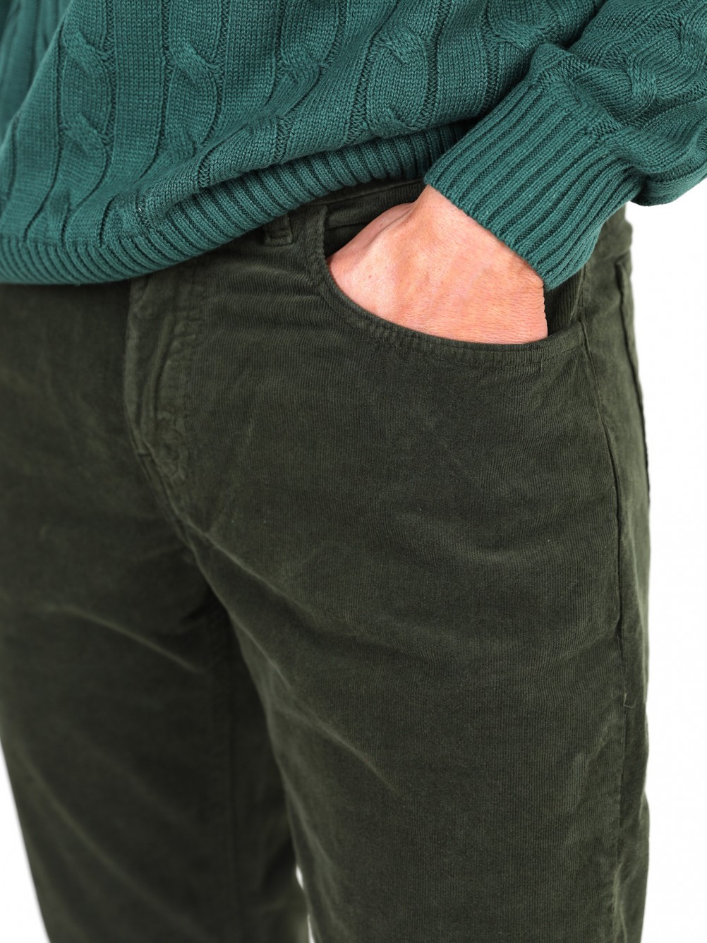Calça de bombazina slim fit