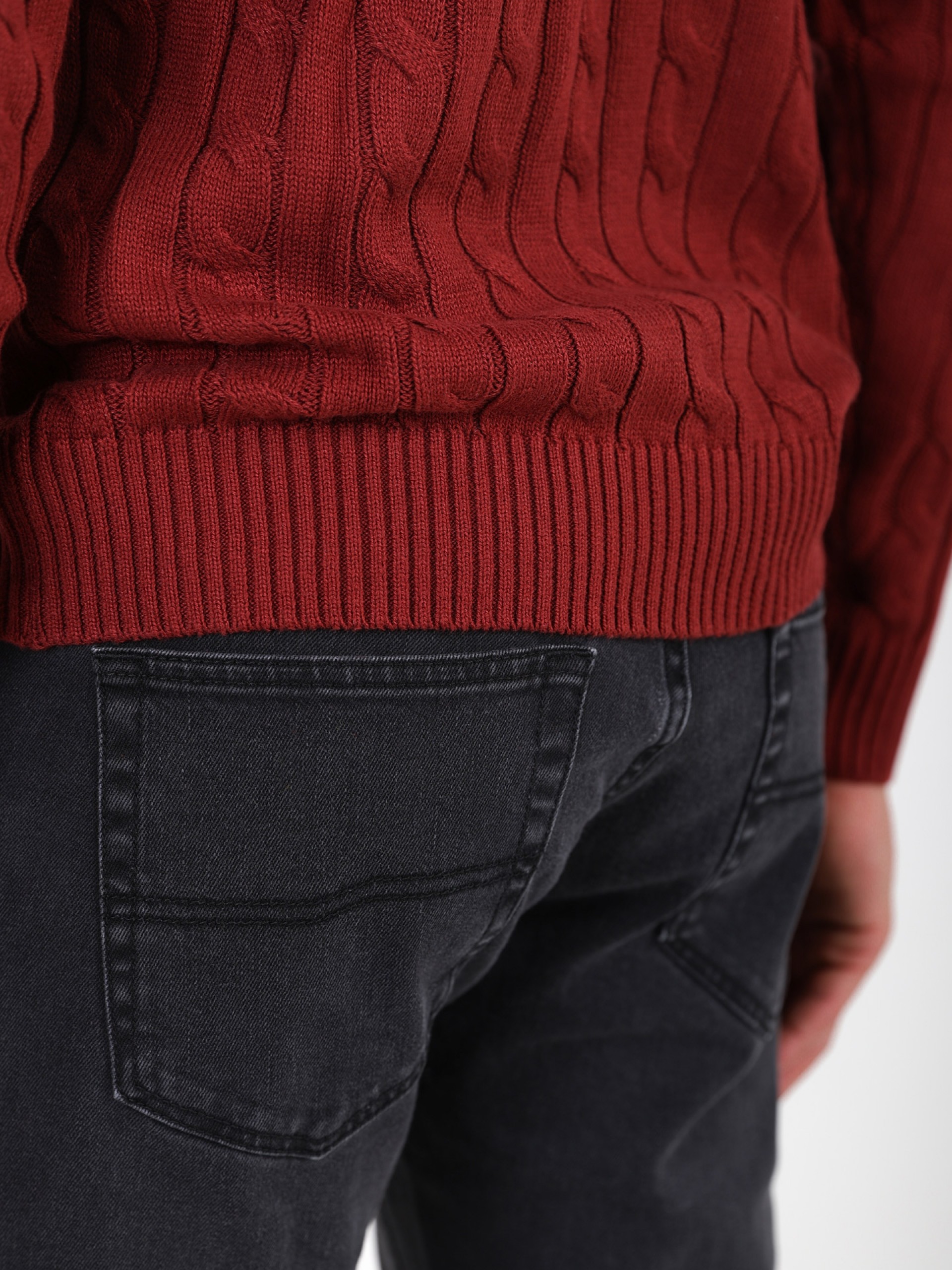 Stretch cotton denim trousers