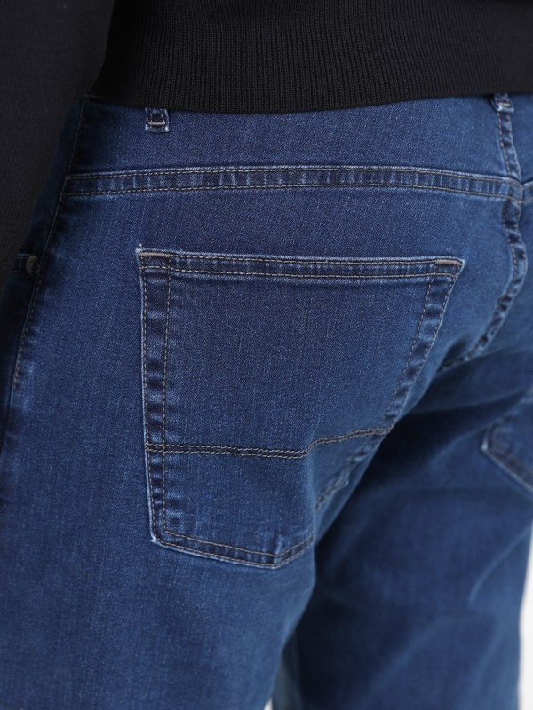 Calça de ganga algodão regular fit Calça de ganga algodão regular fit