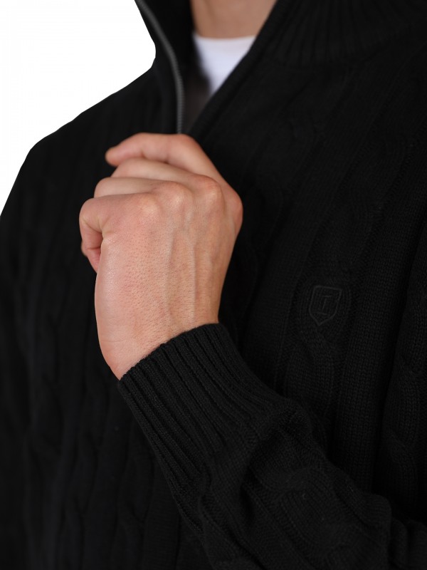 Half-zip sweater with a braided effect Half-zip sweater with a braided effect