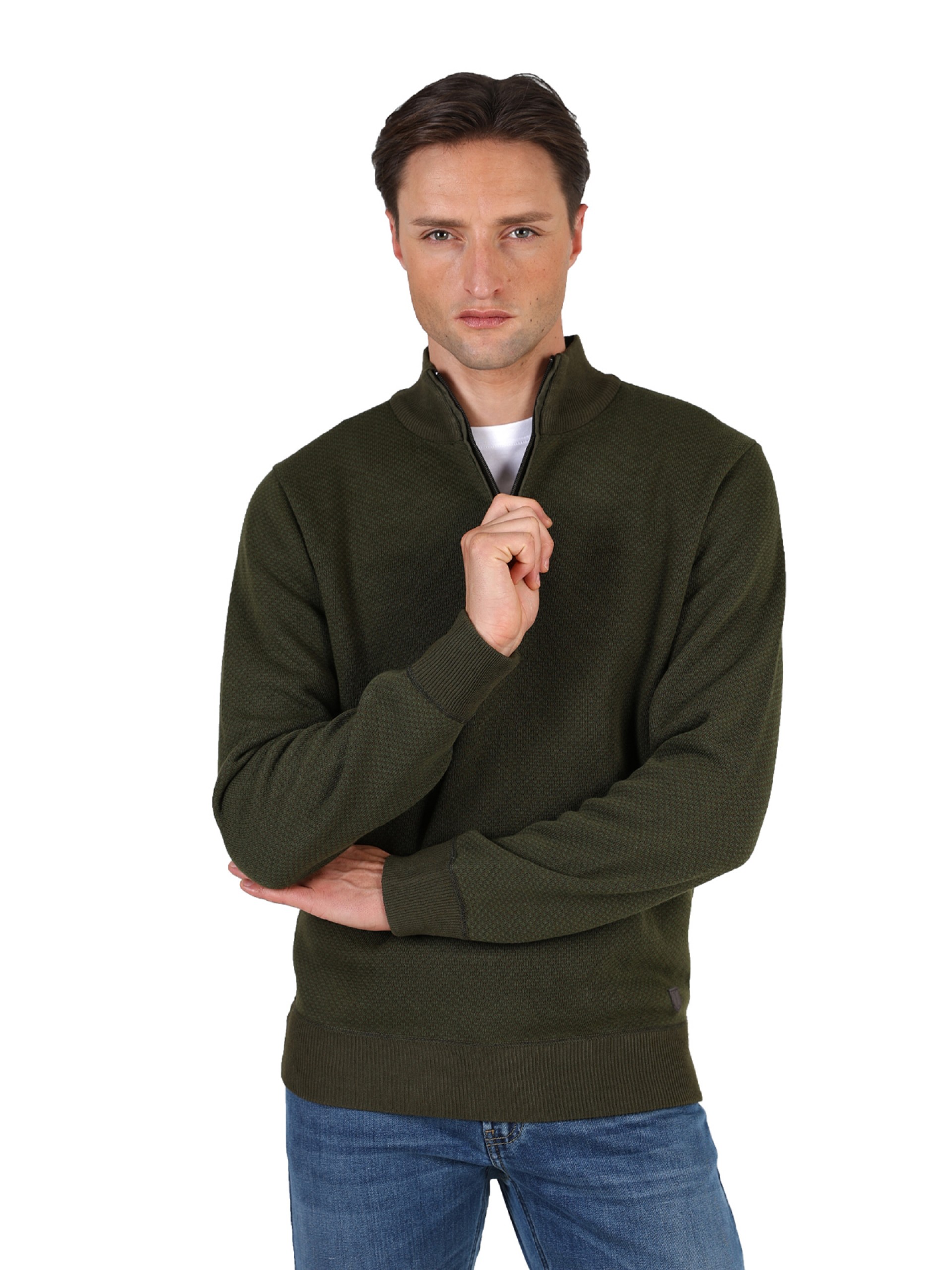 Polar half-zip knit