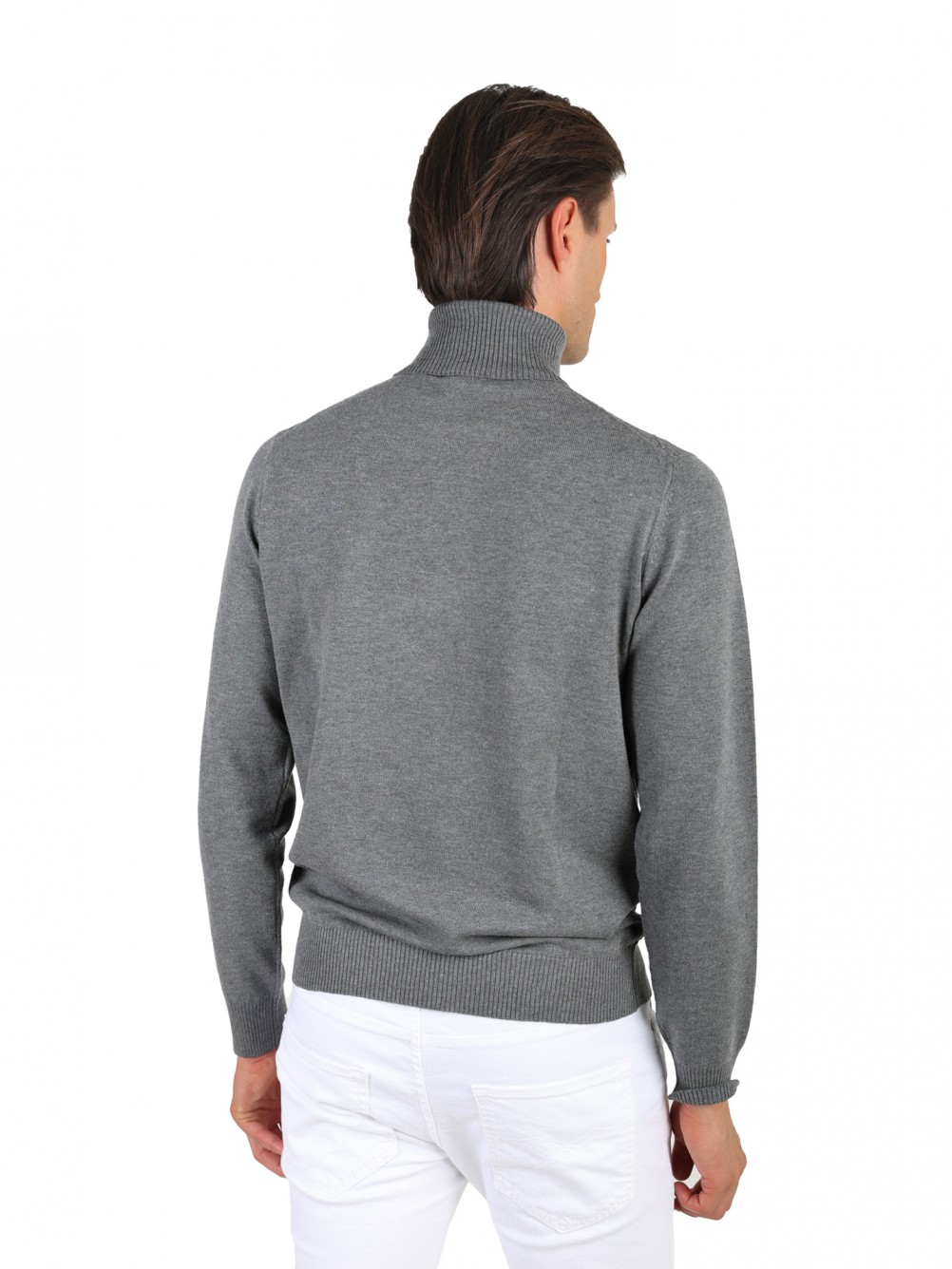 Jersey de cuello alto con efecto trenzado
