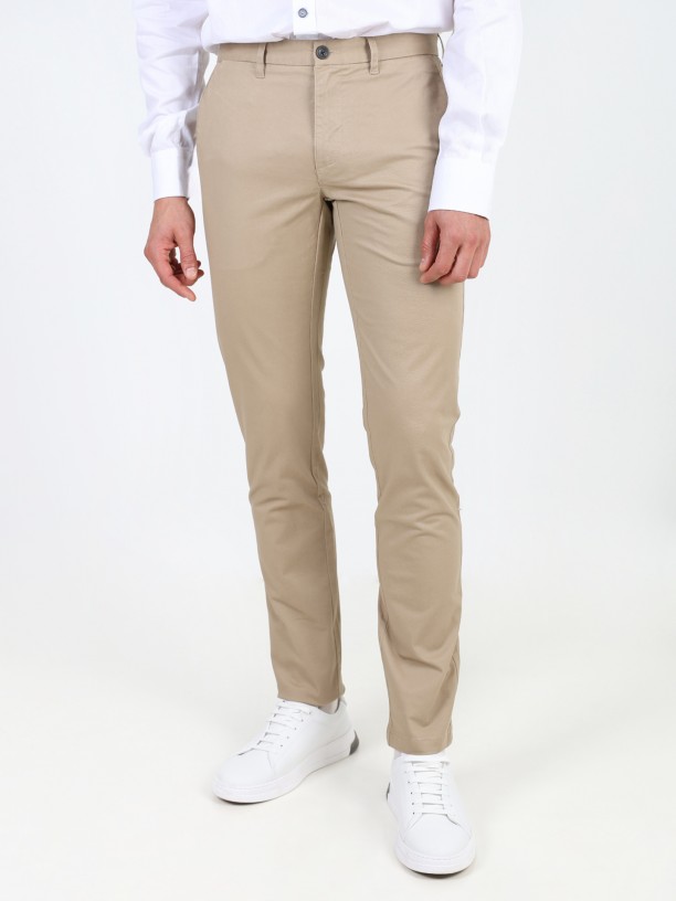 Pantalones chinos de algodn elstico