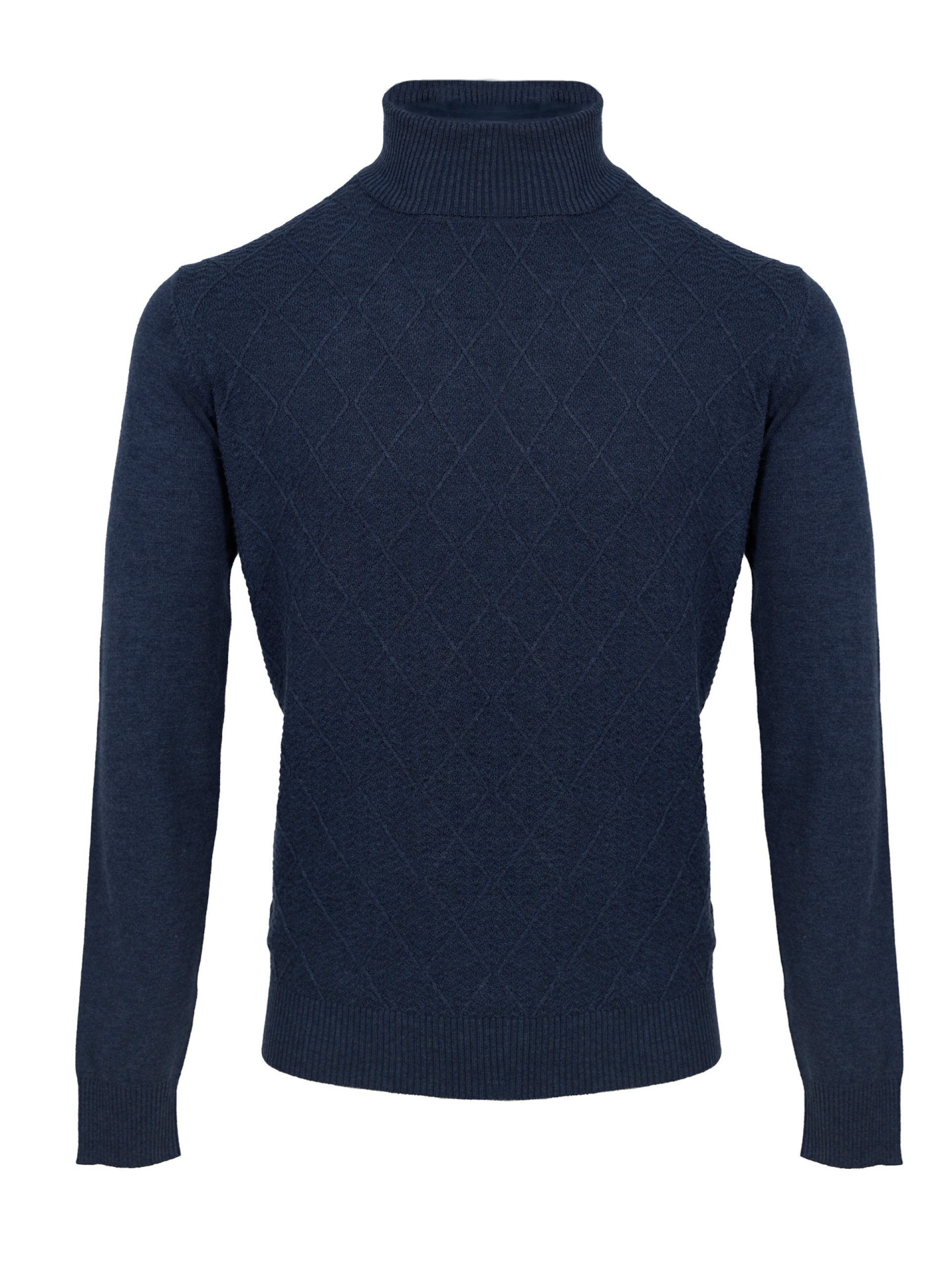 Jersey de cuello alto con efecto trenzado