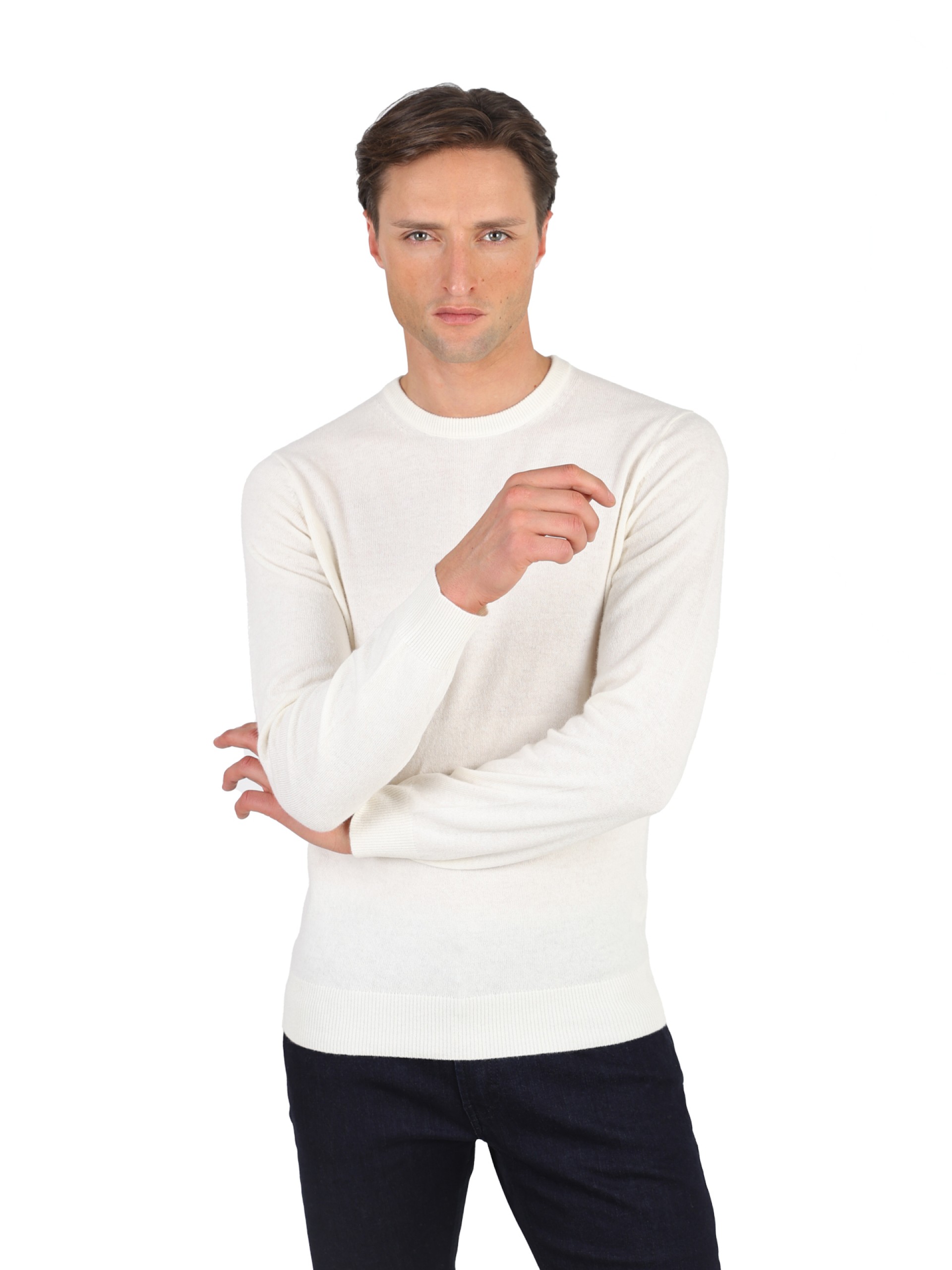 Cashmere crew neck knit