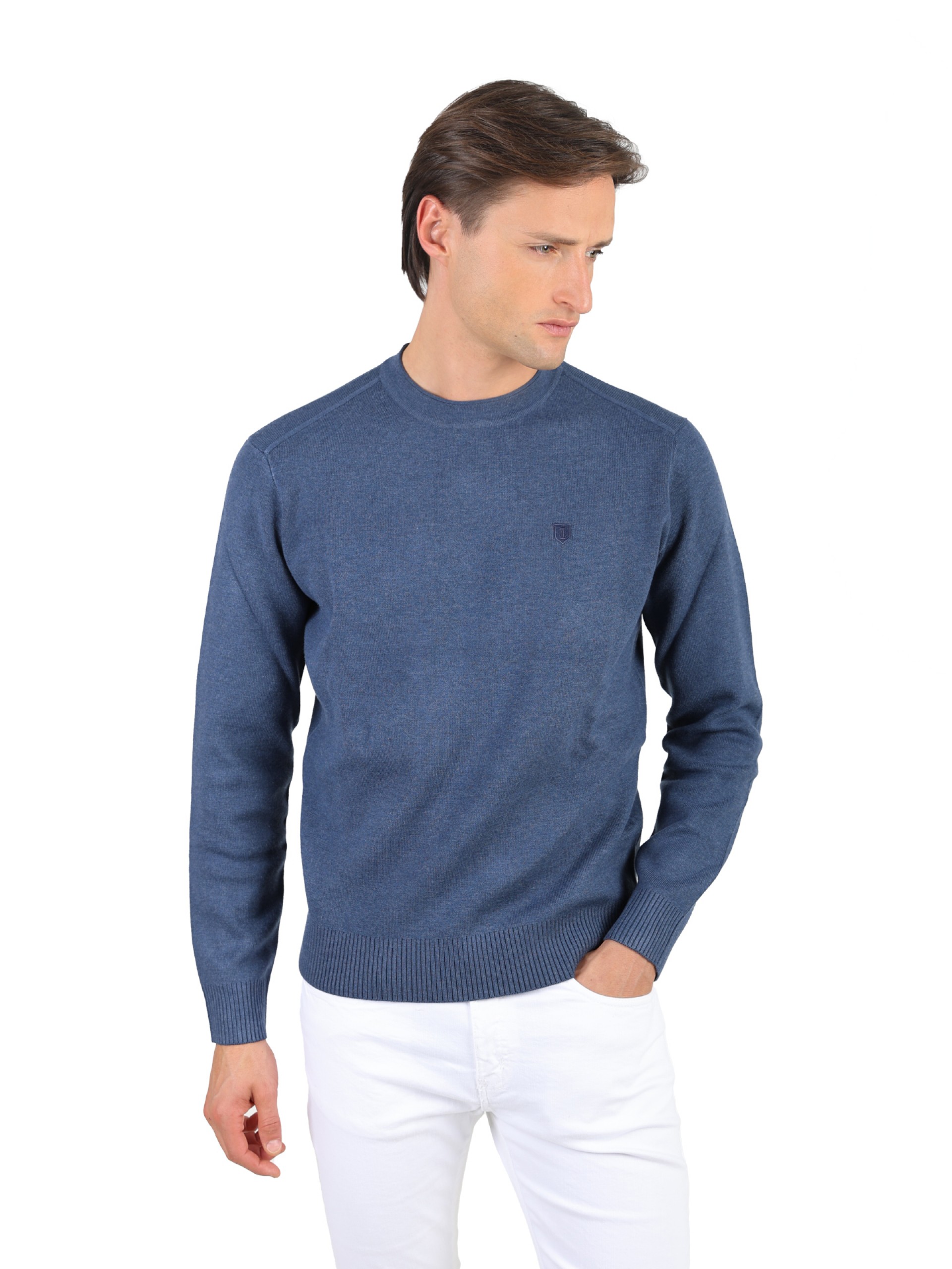 Structured crew-neck knit