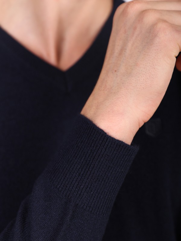 Camisola caxemira com decote em V Camisola caxemira com decote em V