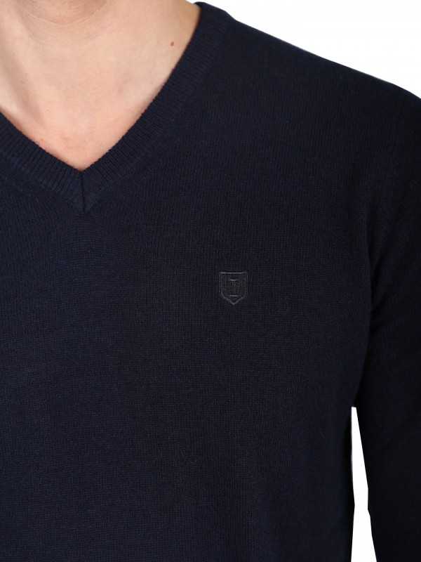 Camisola caxemira com decote em V Camisola caxemira com decote em V