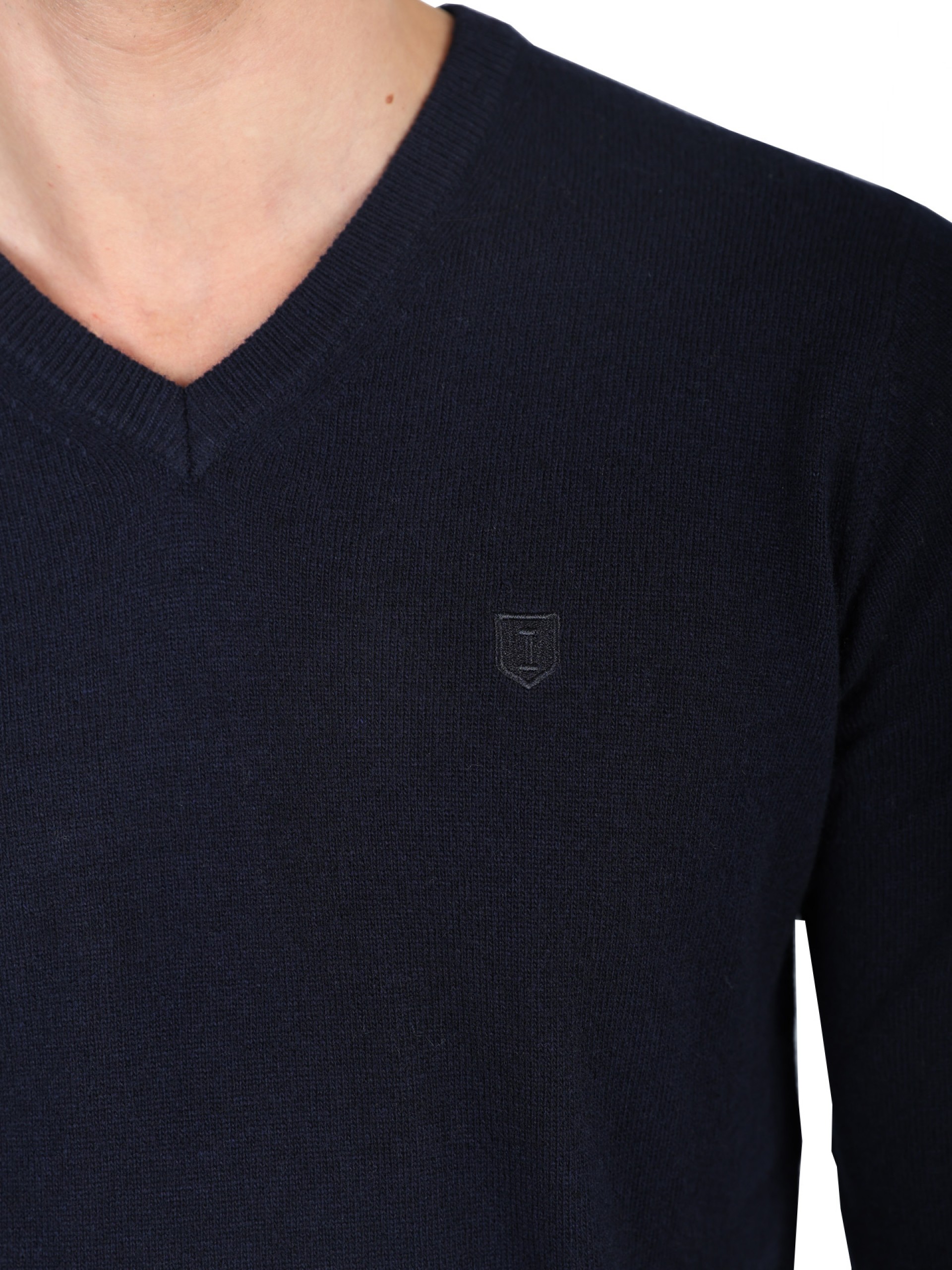 Camisola caxemira com decote em V