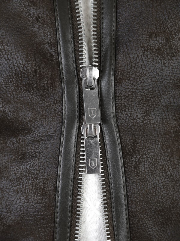 Blusão aviador com pormenores em pêlo Blusão aviador com pormenores em pêlo