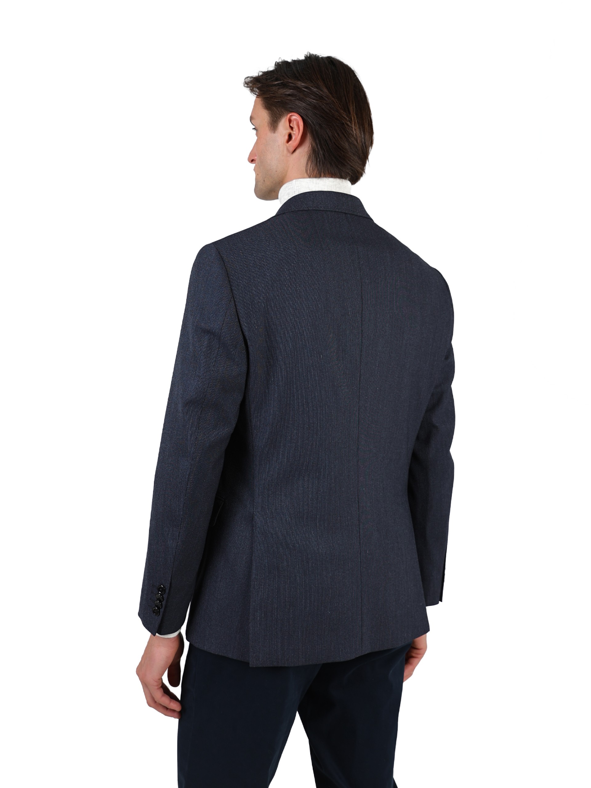 Wool blazer with micro pattern