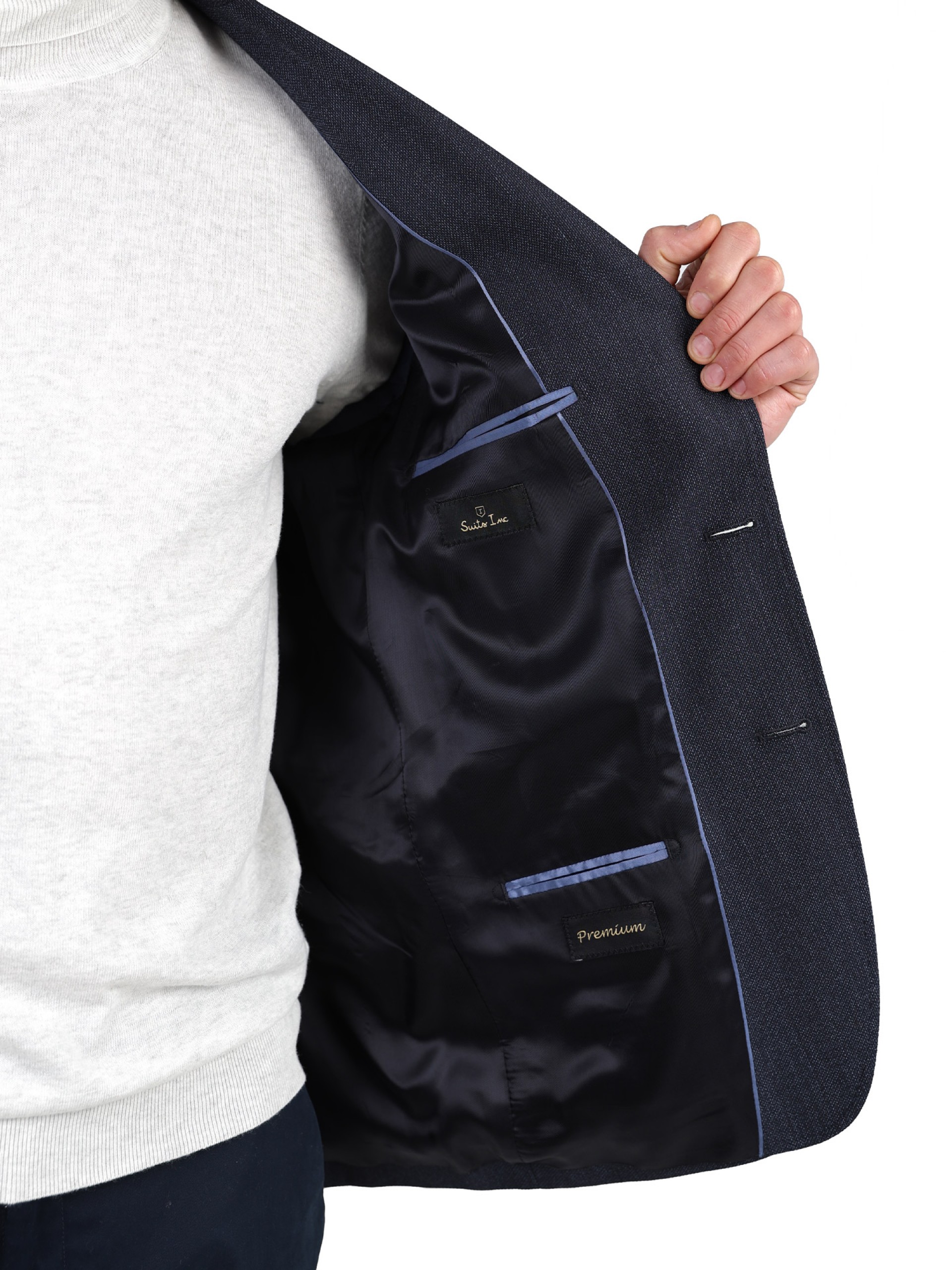 Wool blazer with micro pattern