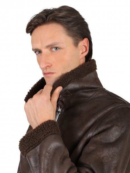 Aviator jacket with fur details Aviator jacket with fur details