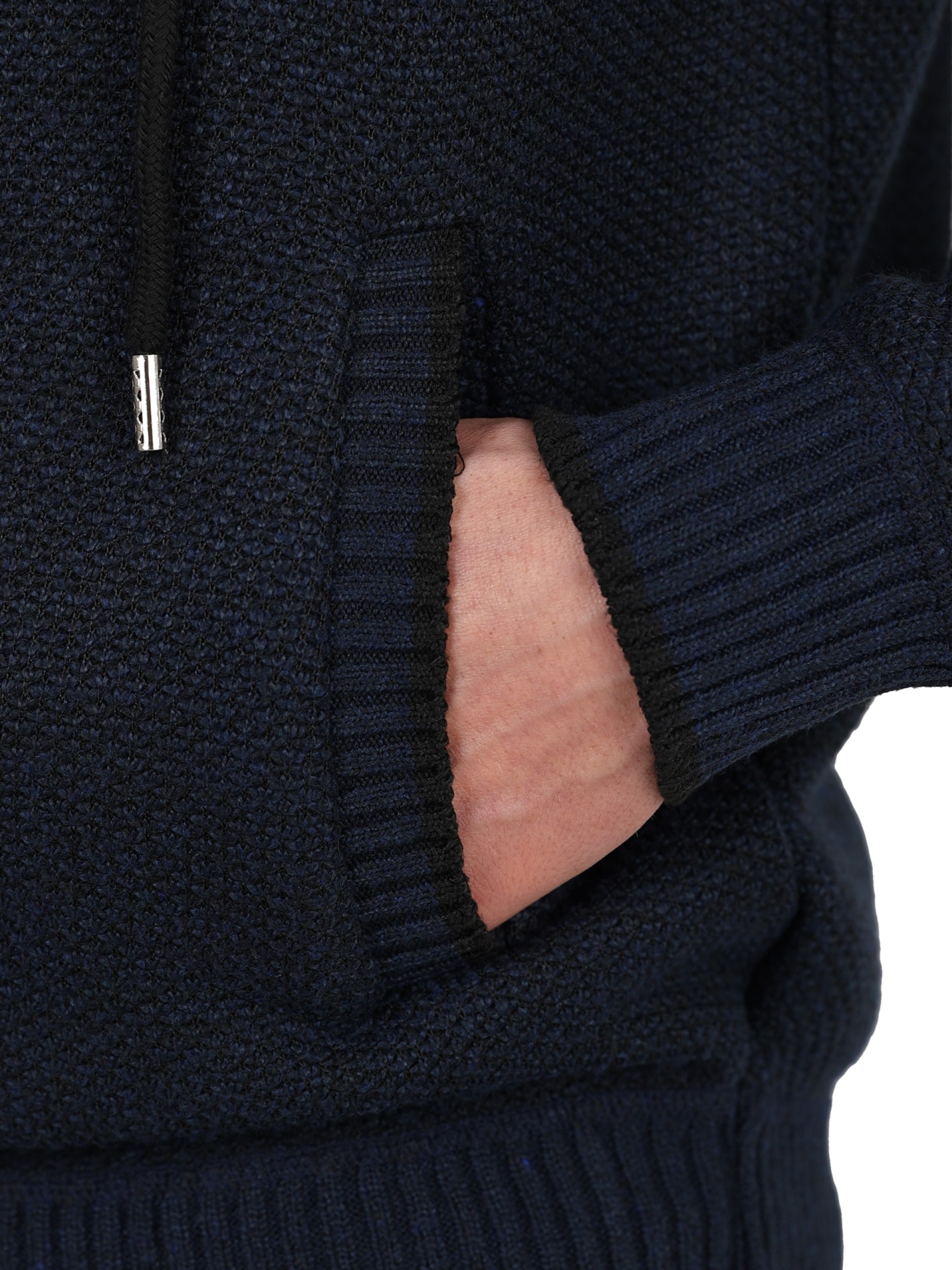 Knit jacket with brushed fleece