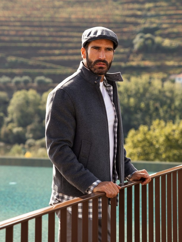 Wool bomber jacket