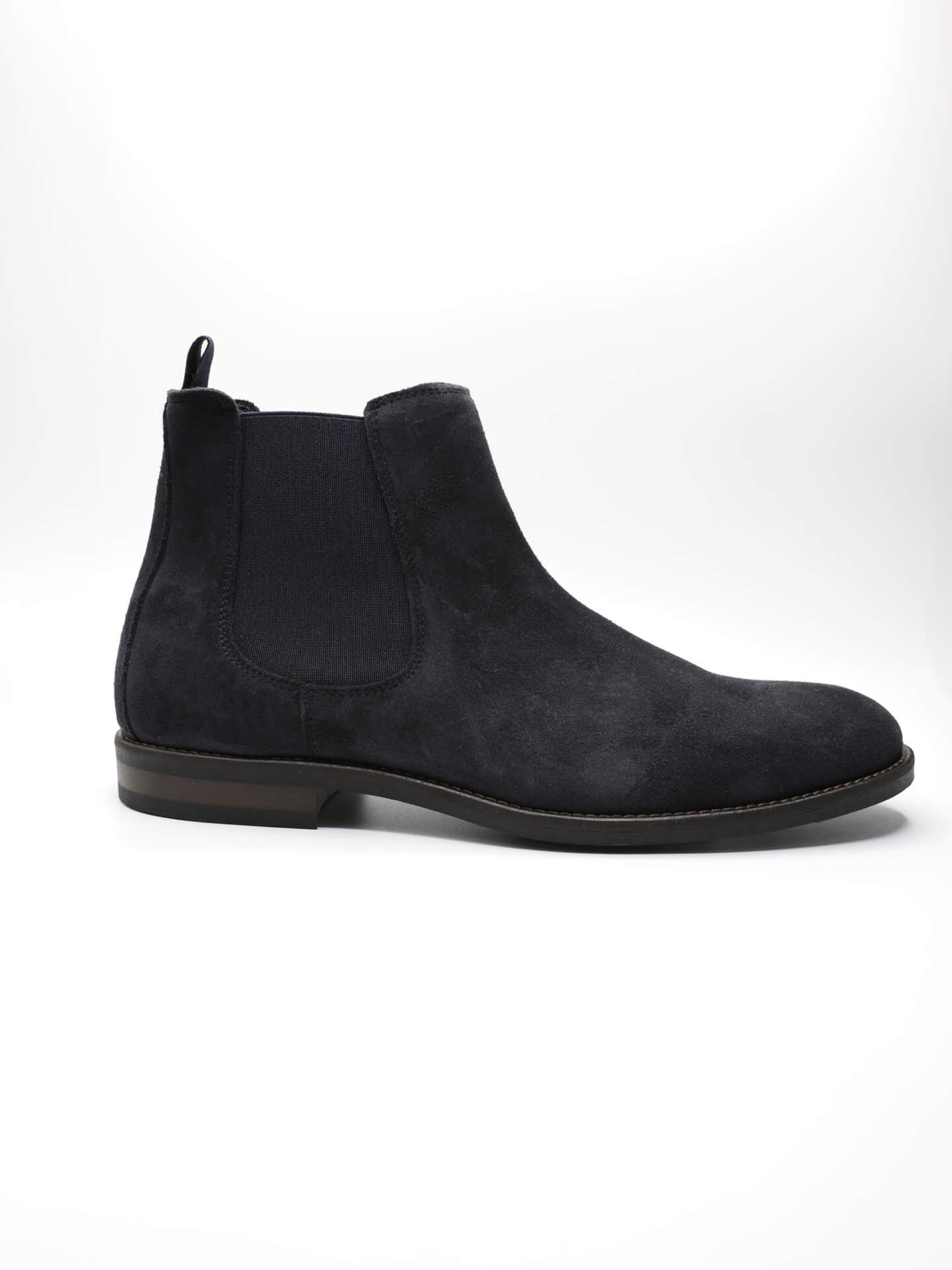 Botín elástico de piel serraje