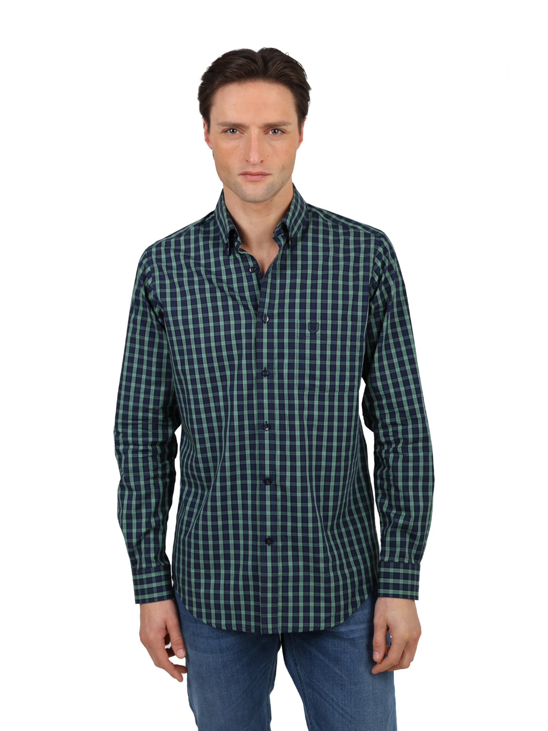 Camisa Casual em Algodão - Padrão Xadrez