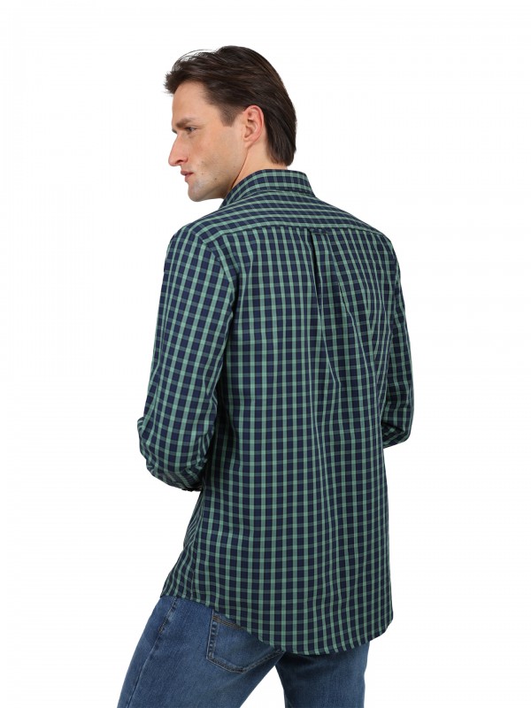 Camisa Casual em Algodão - Padrão Xadrez Camisa Casual em Algodão - Padrão Xadrez