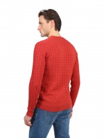 Jersey de punto trenzado de algod�n