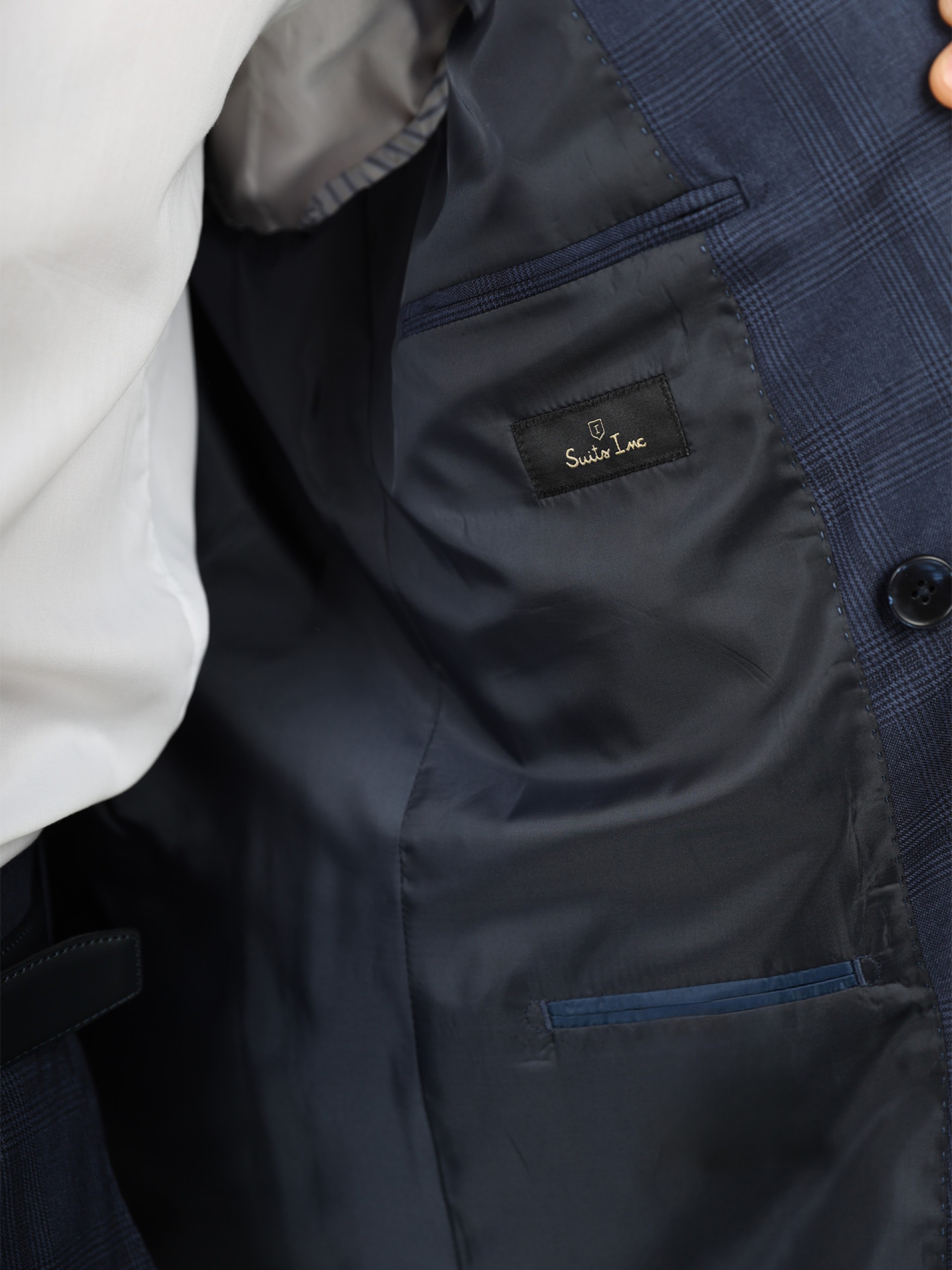 Traje cruzado con estampado