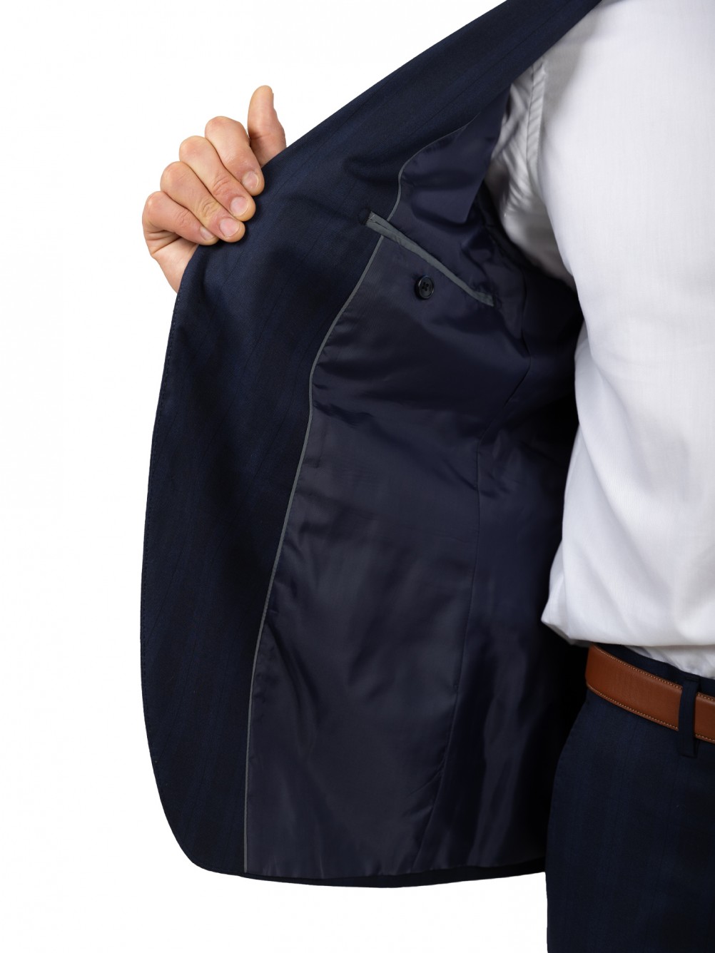 Blue patterned regular fit suit