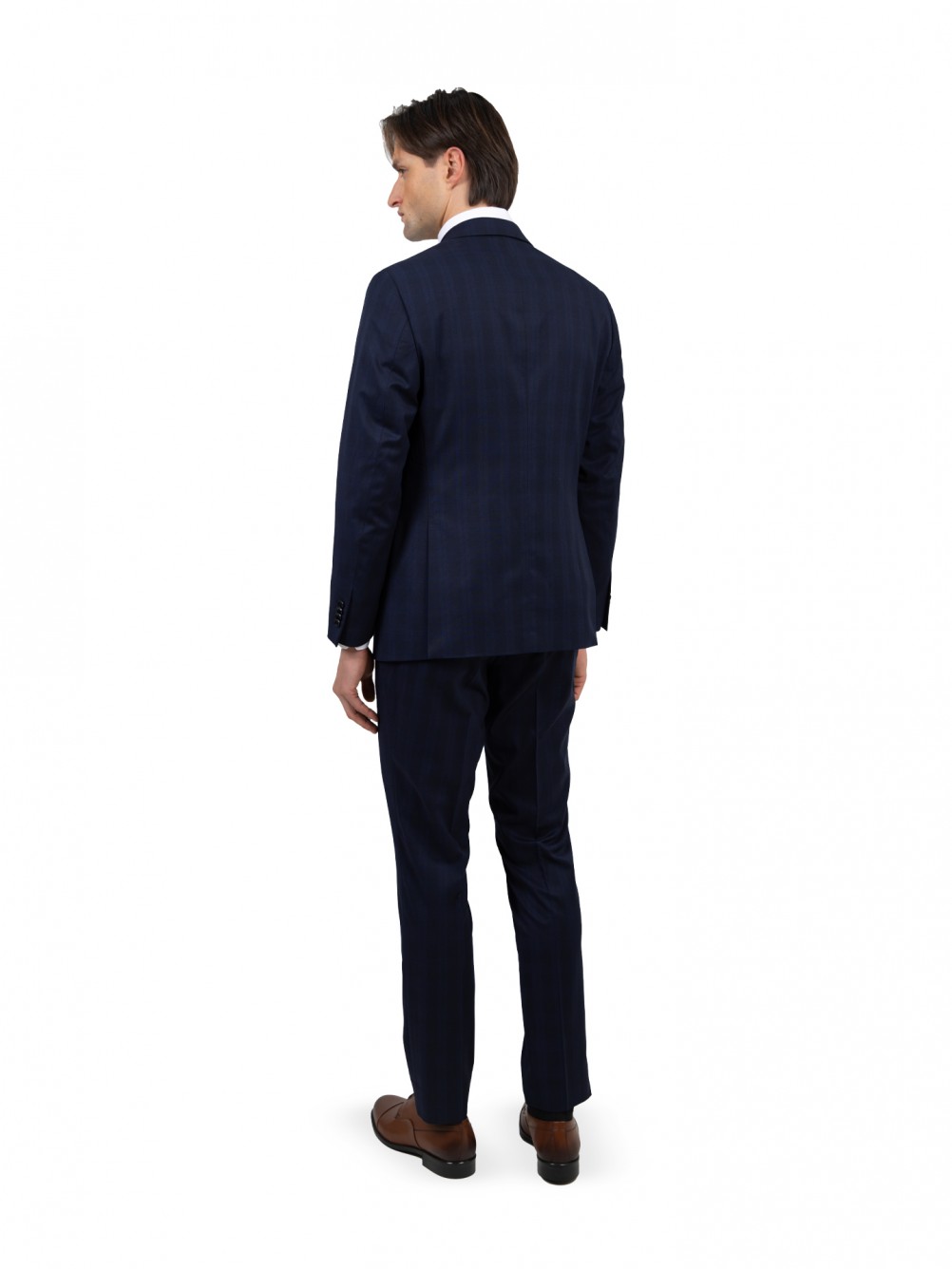 Blue patterned regular fit suit