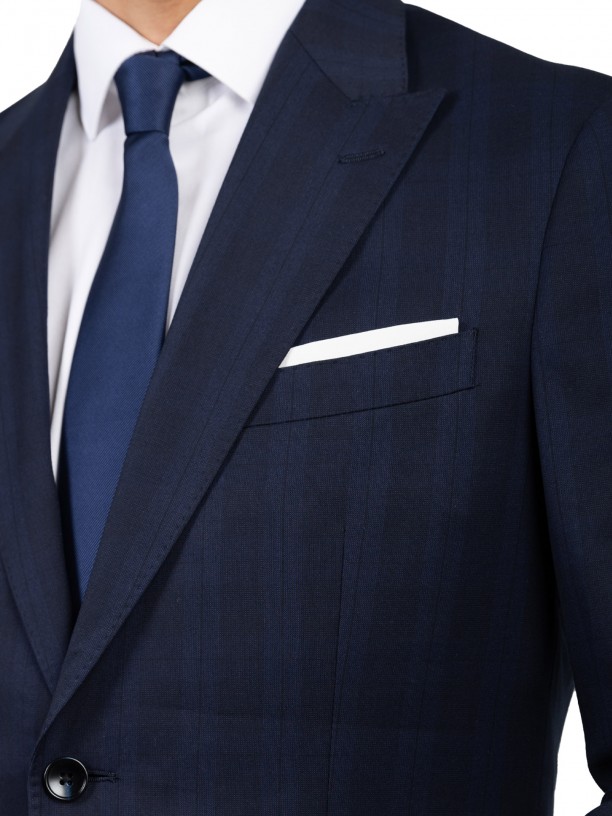 Traje azul con estampado de corte regular fit