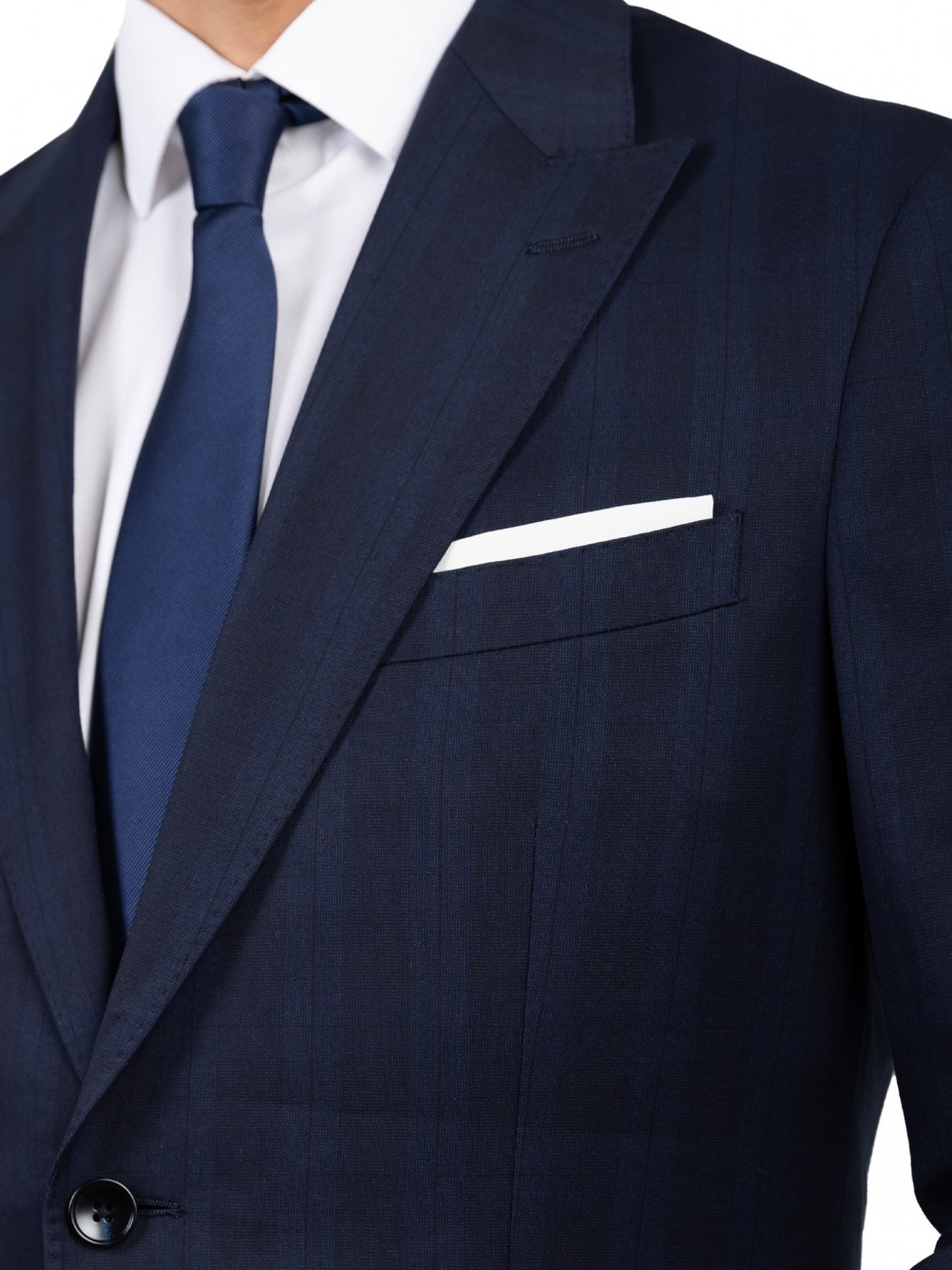 Blue patterned regular fit suit