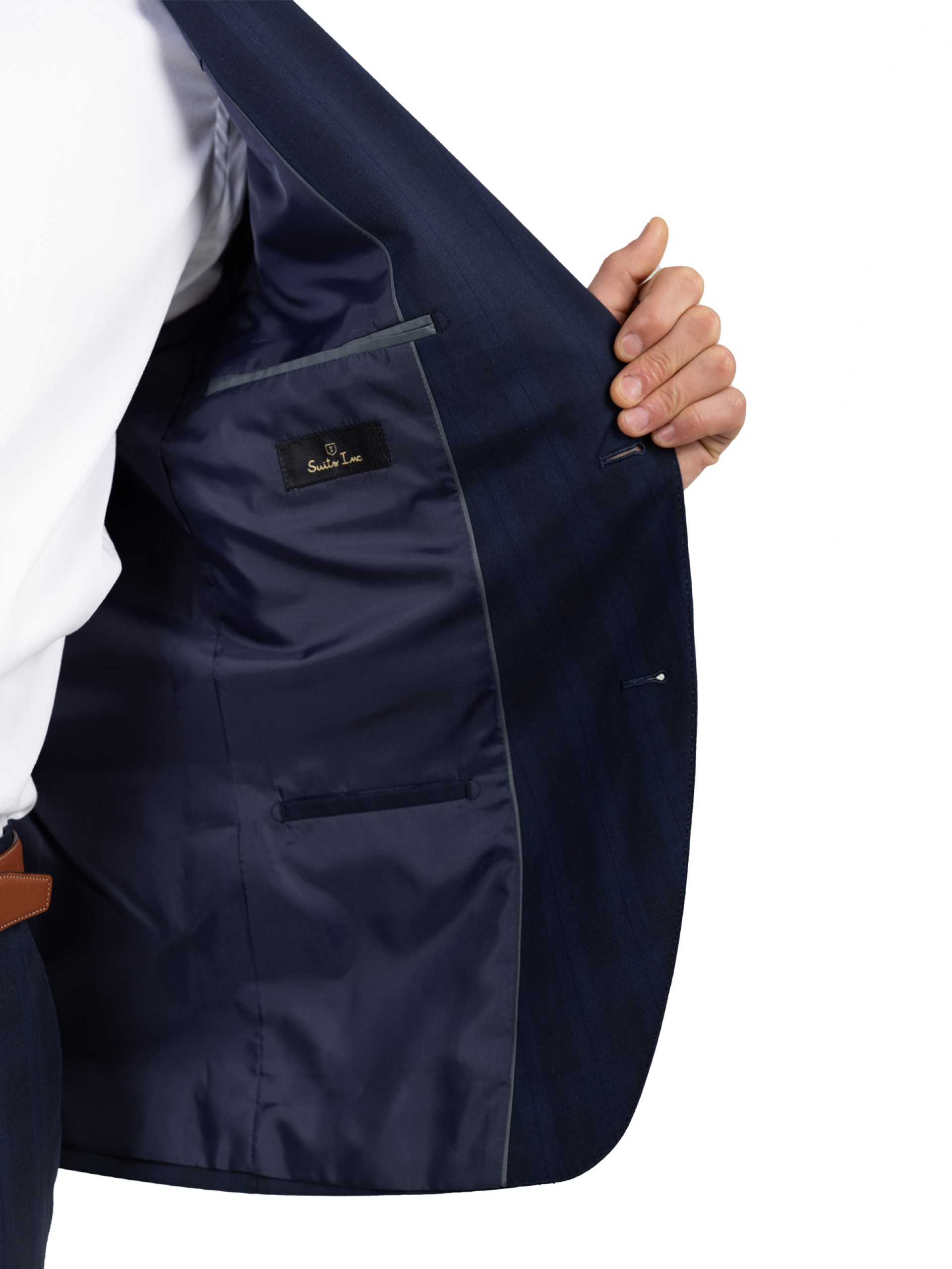 Traje azul con estampado de corte regular fit