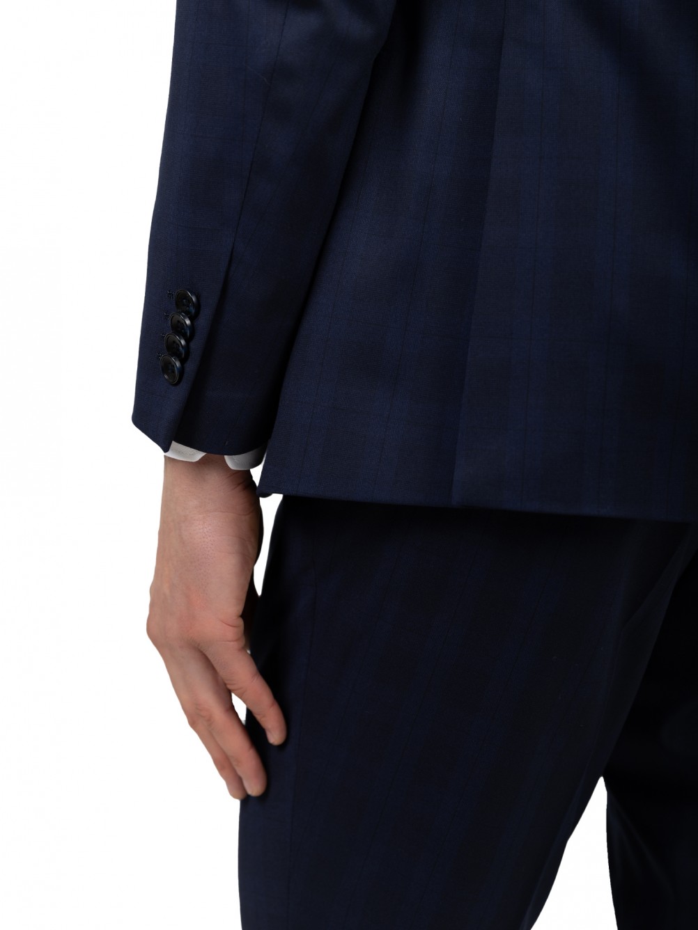 Blue patterned regular fit suit