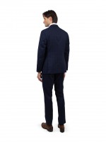 Blue patterned regular fit suit