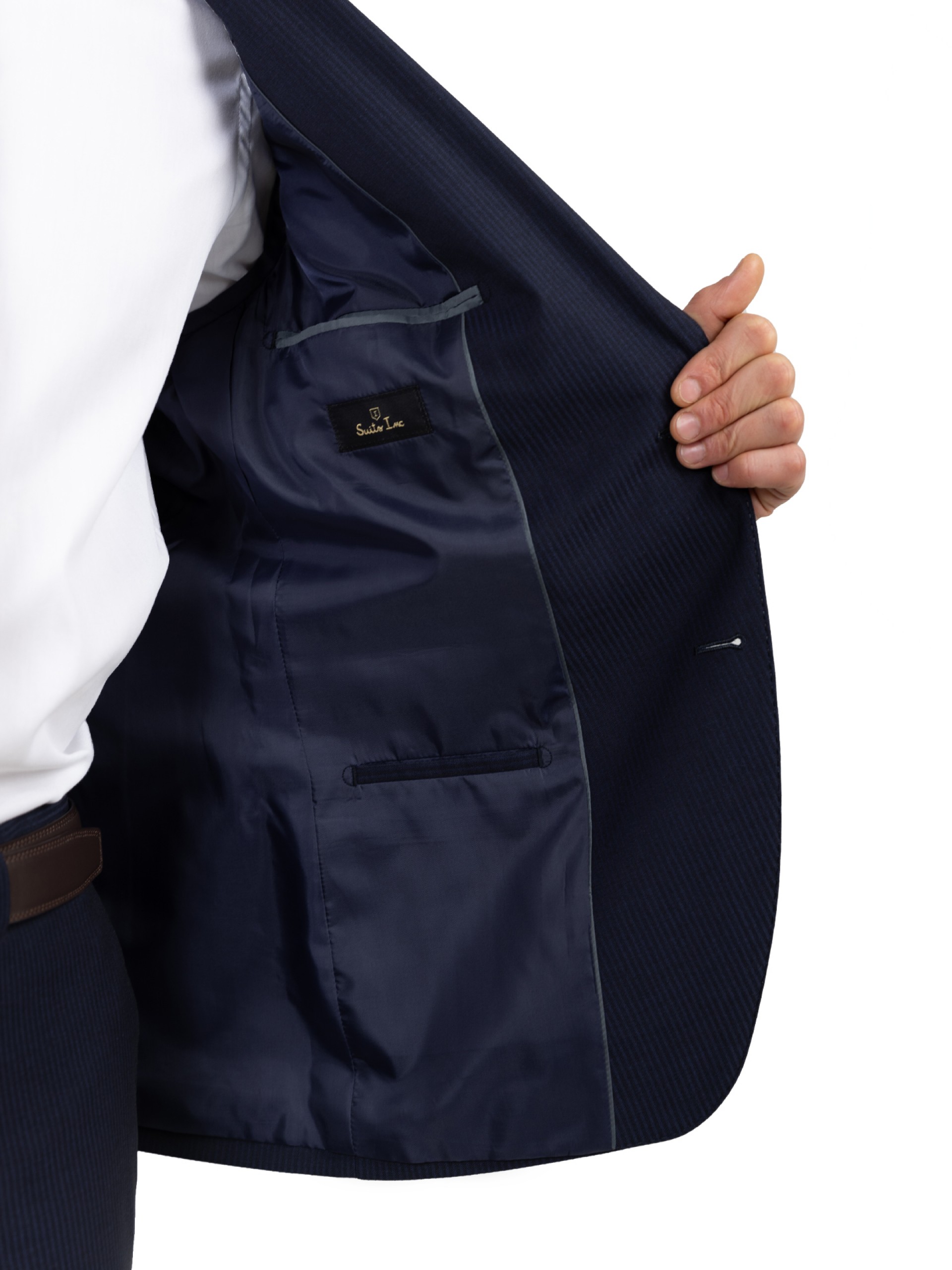 Traje azul con estampado de corte Slim Fit