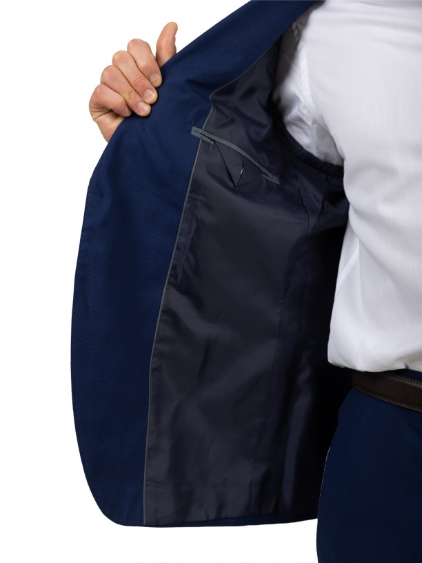 Fato azul com padro slim fit