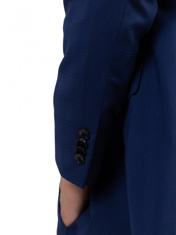 Fato azul com padro slim fit