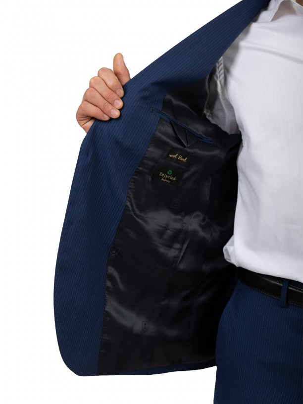 Fato listrado regular fit