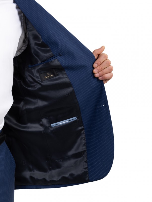 Fato listrado regular fit