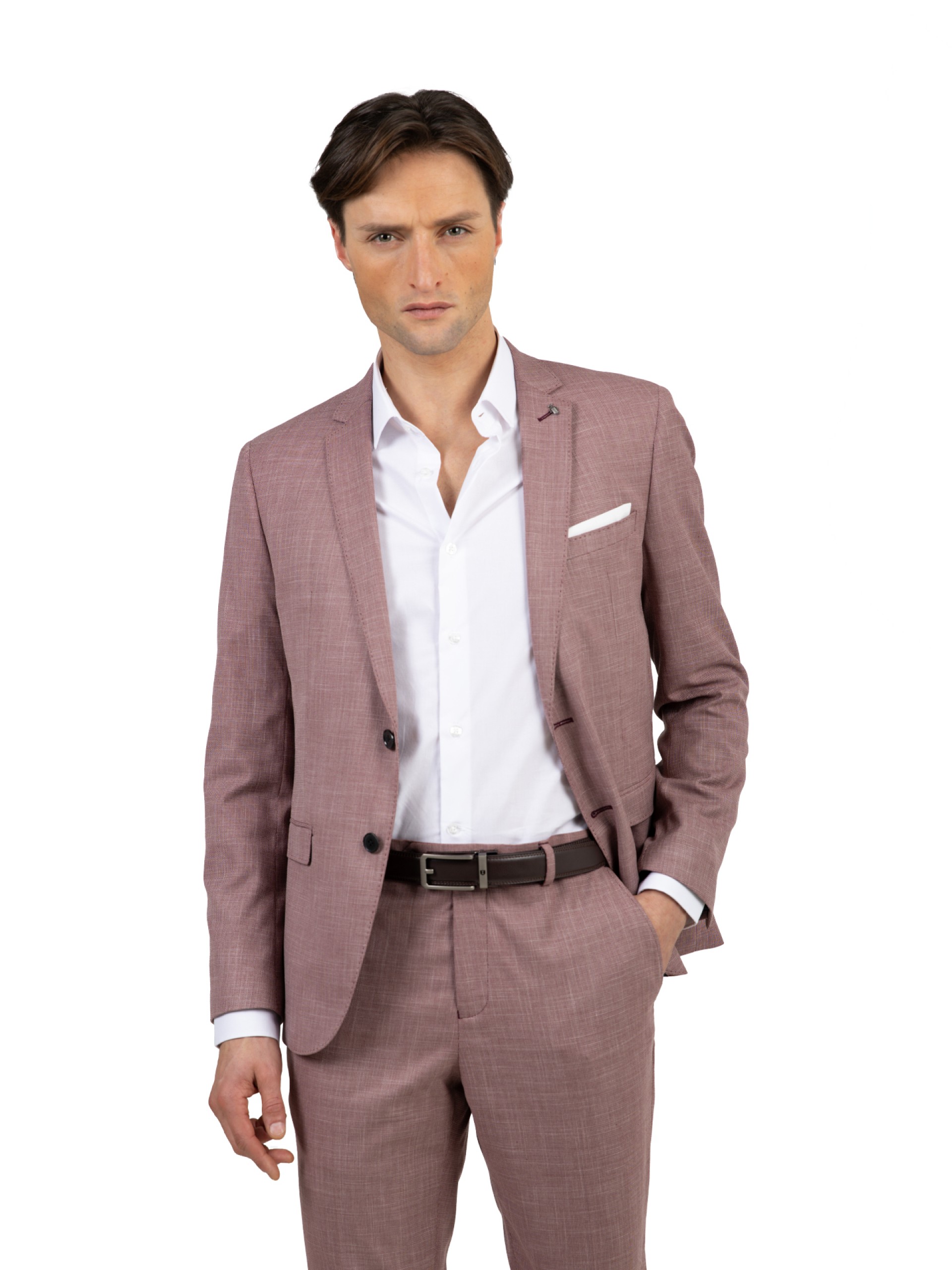 Traje de microestructura slim fit