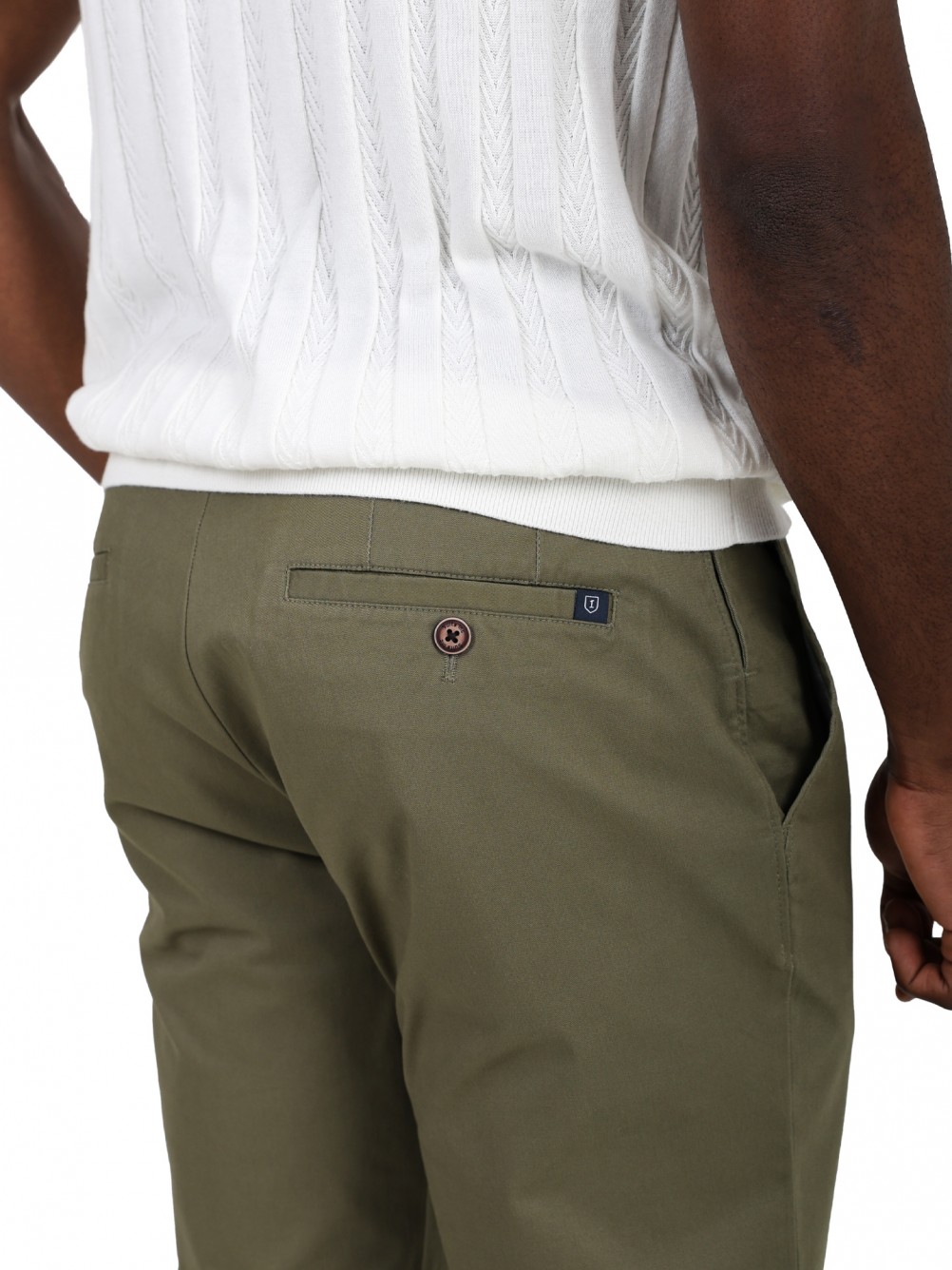 Cal�as chino de algod�o el�stico