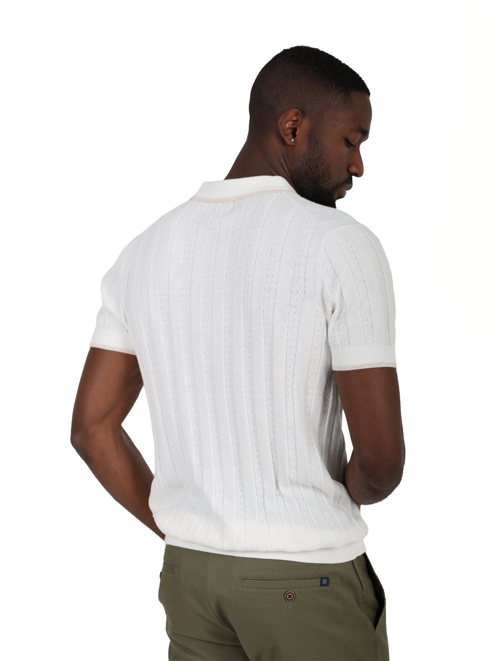 100% cotton polo with a braided effect