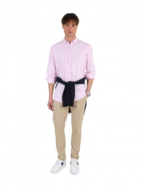 Camisa casual lisa 100% algodão regular fit Camisa casual lisa 100% algodão regular fit