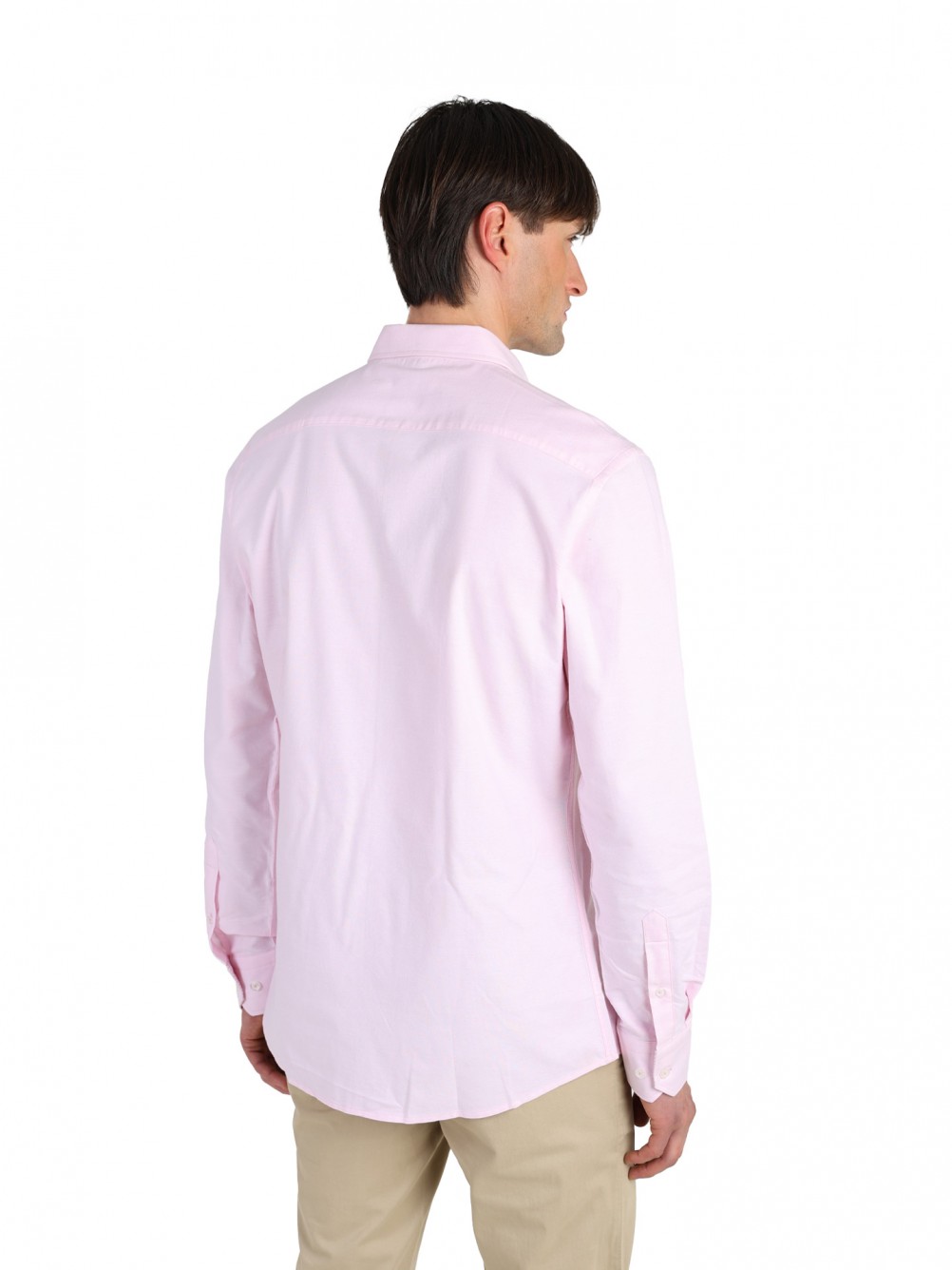 Camisa casual lisa 100% algod�o regular fit