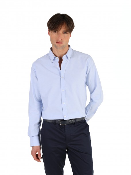 Camisa casual lisa 100% algodão regular fit Camisa casual lisa 100% algodão regular fit