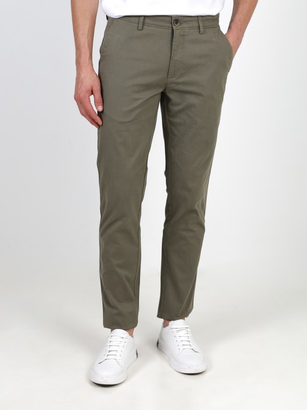 Pantalones chinos de algodn elstico