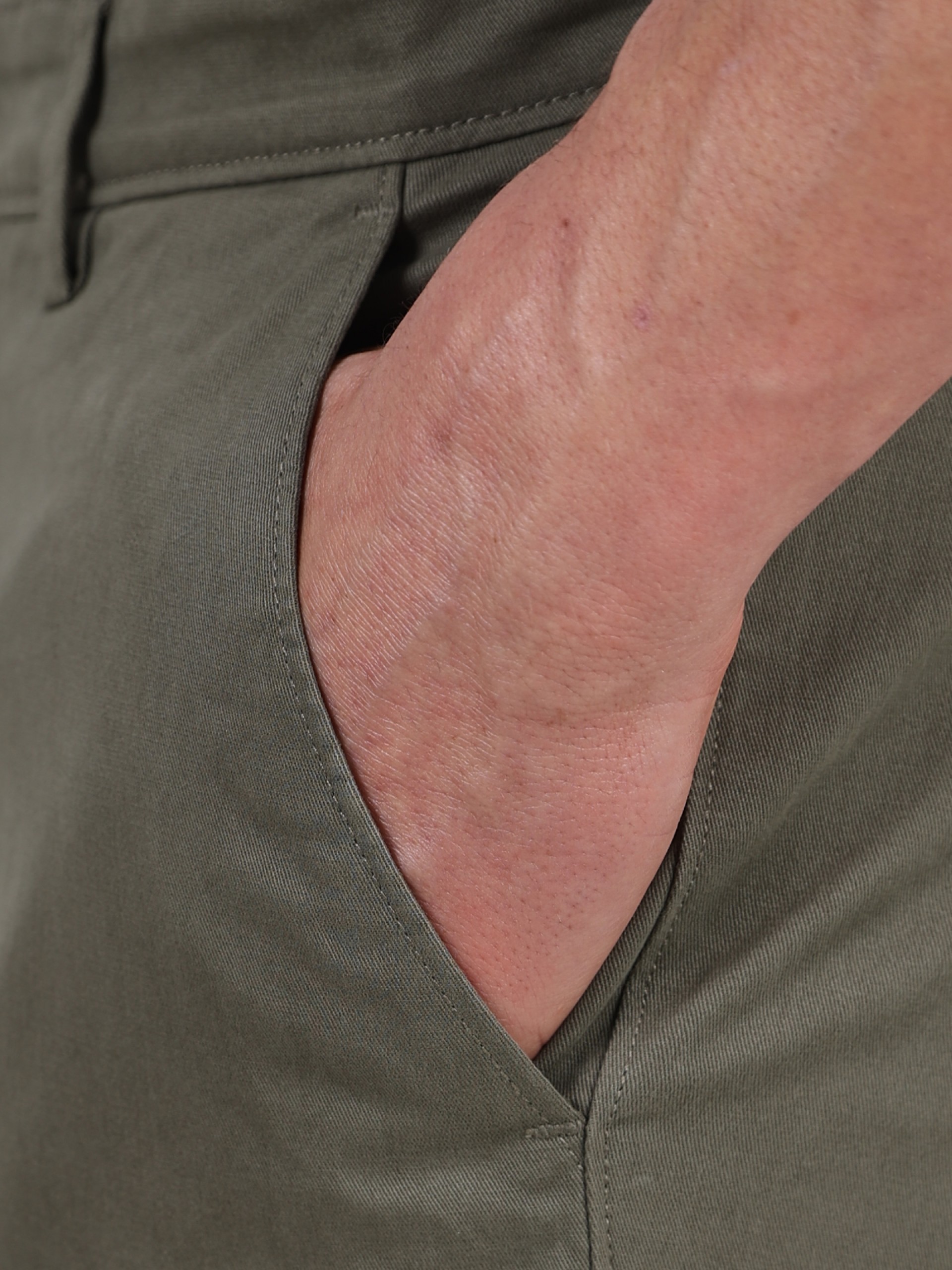 Calças chino de algodão elástico