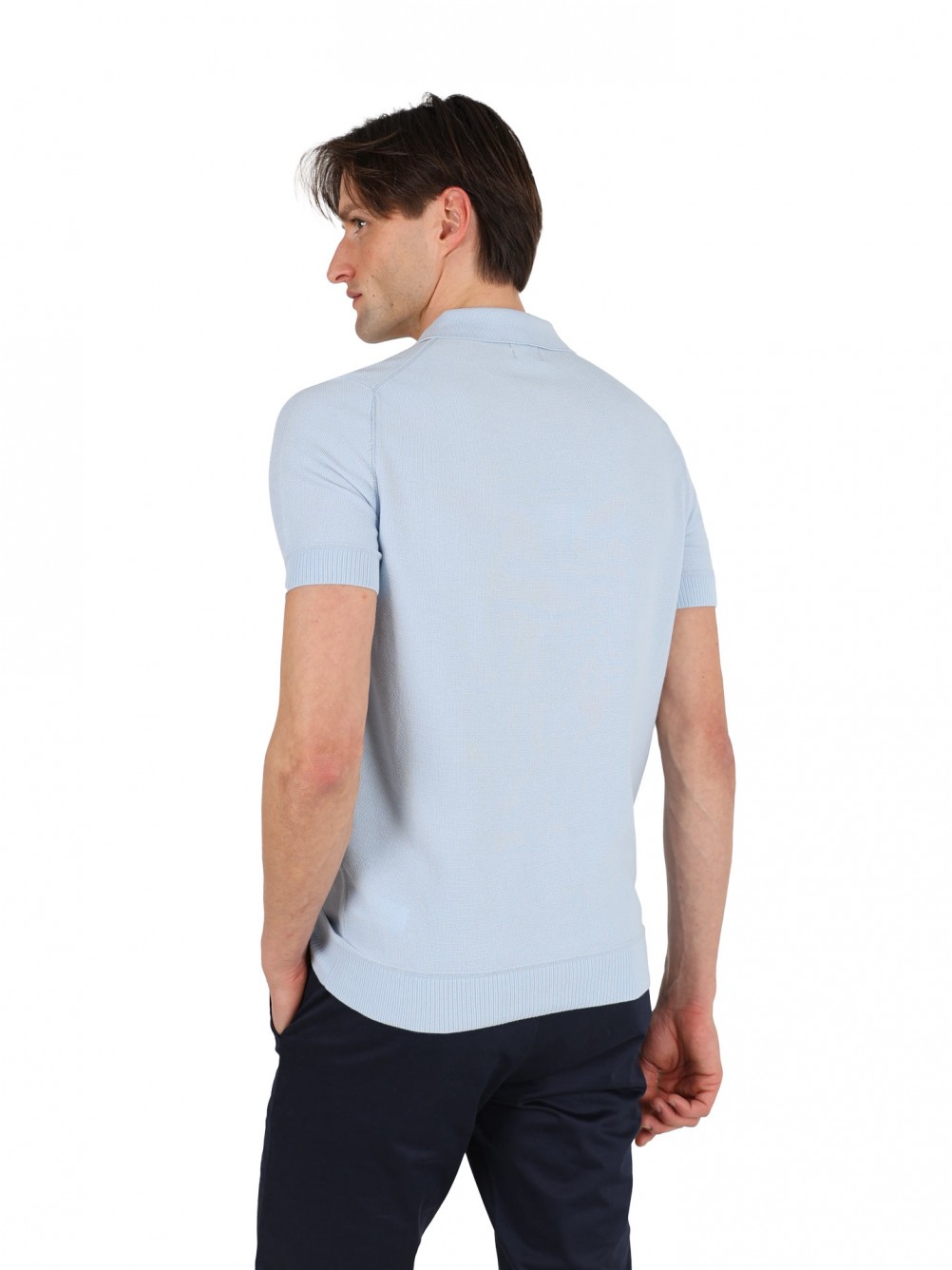 100% cotton plain knit polo