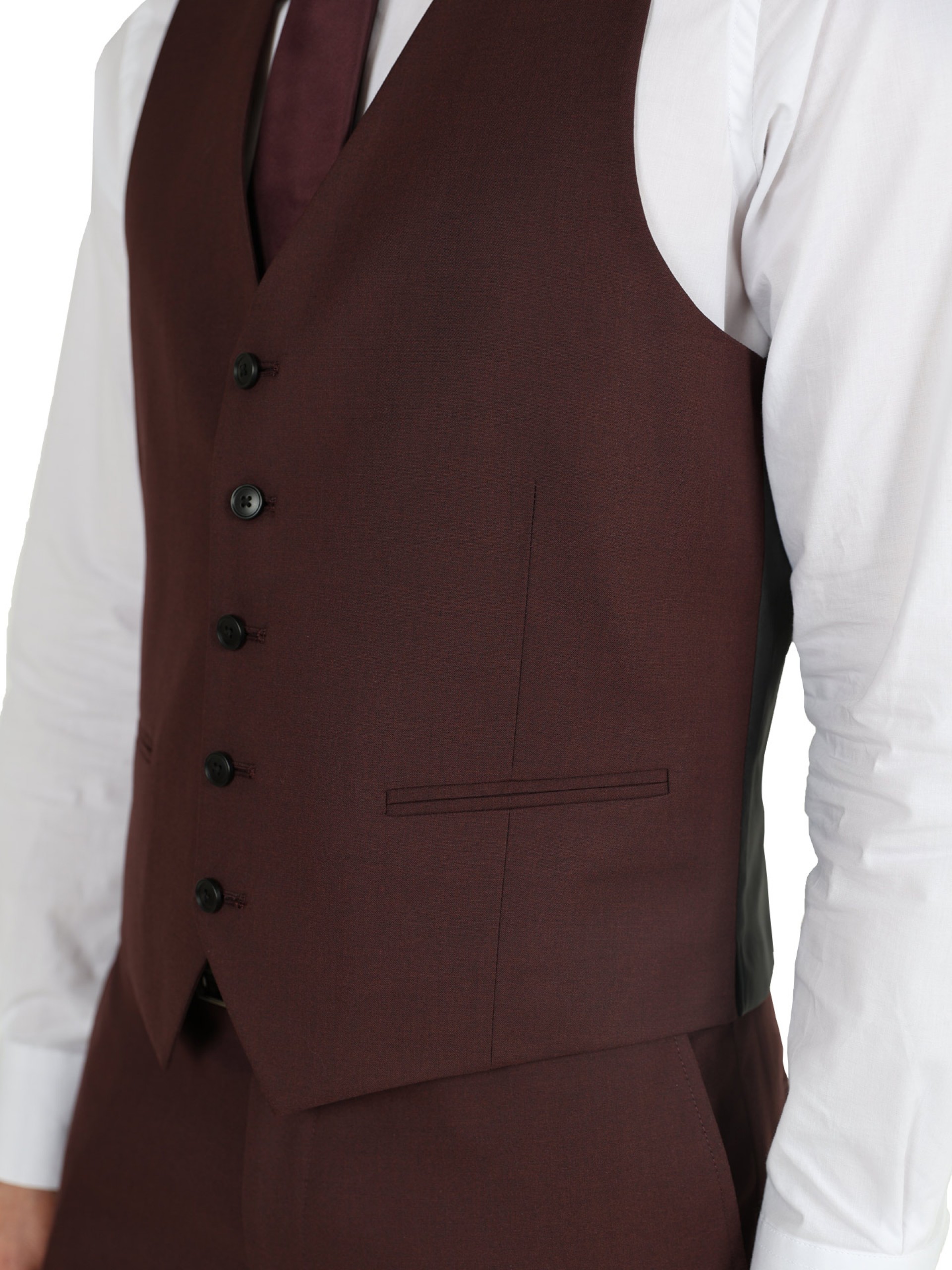 Plain suit with Slim Fit vest