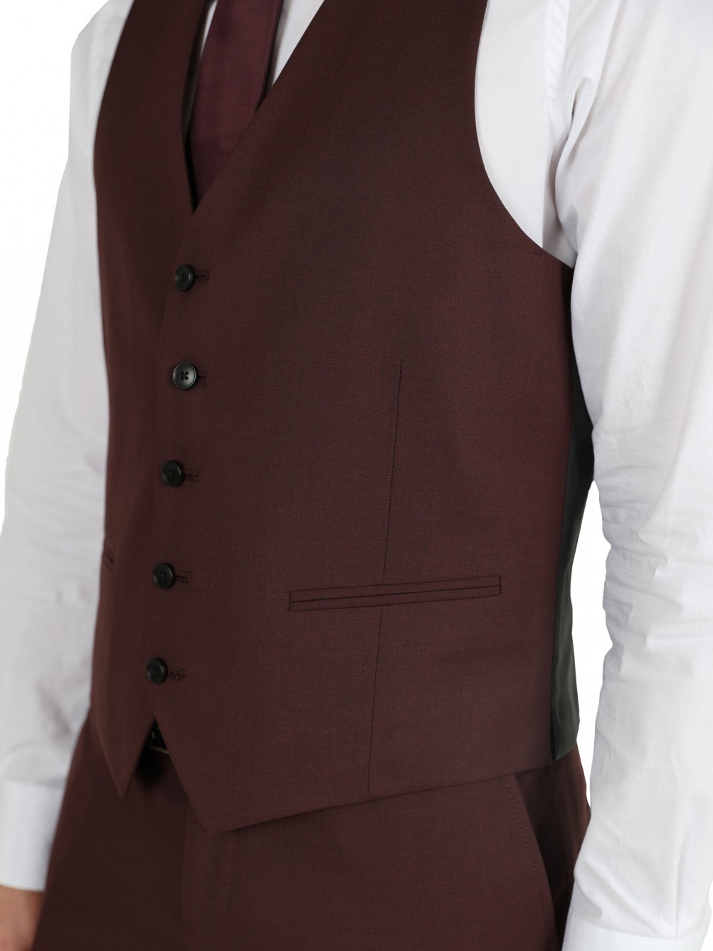 Fato liso com colete Slim fit